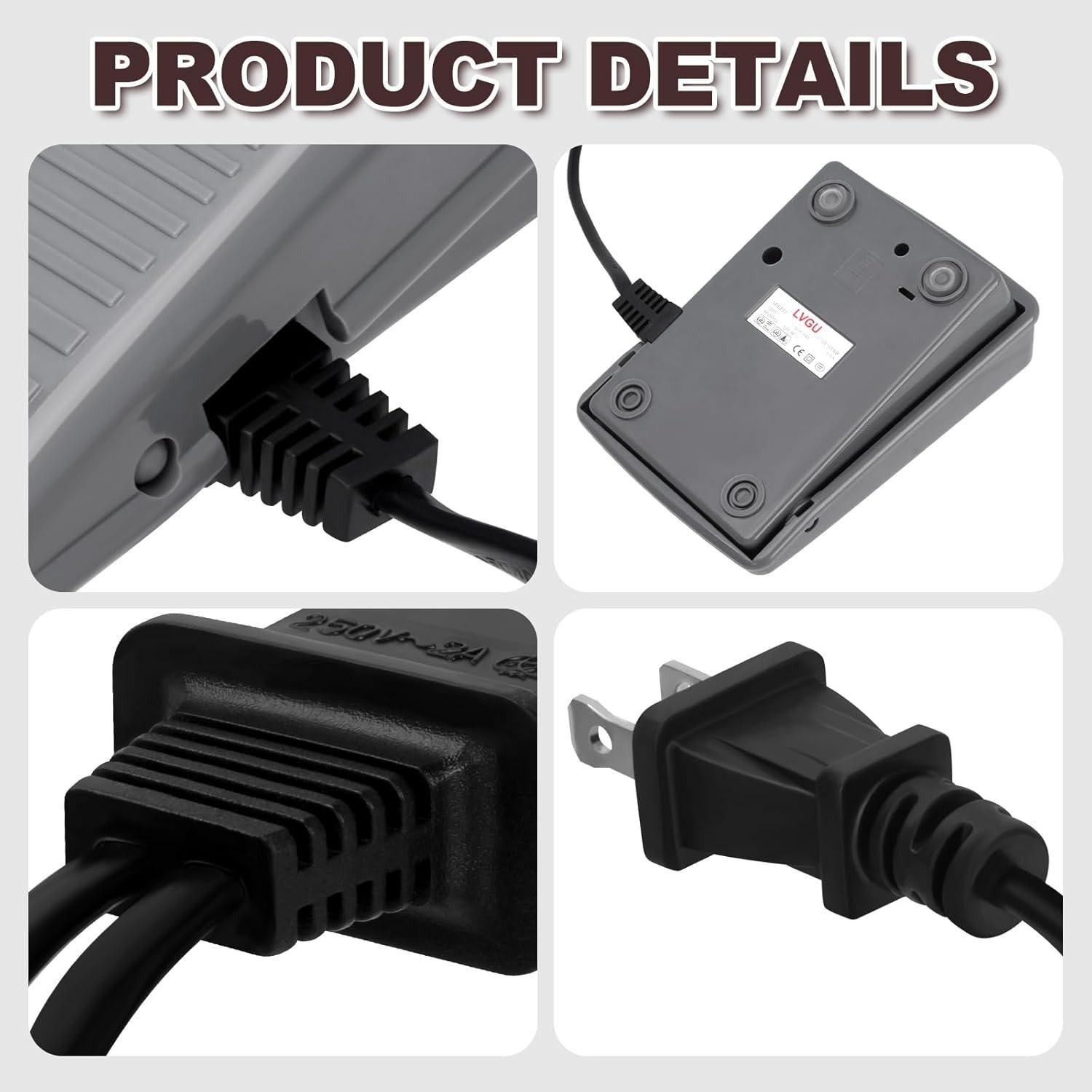 Pedal y Cable de Alimentación para Máquina de Coser Brother