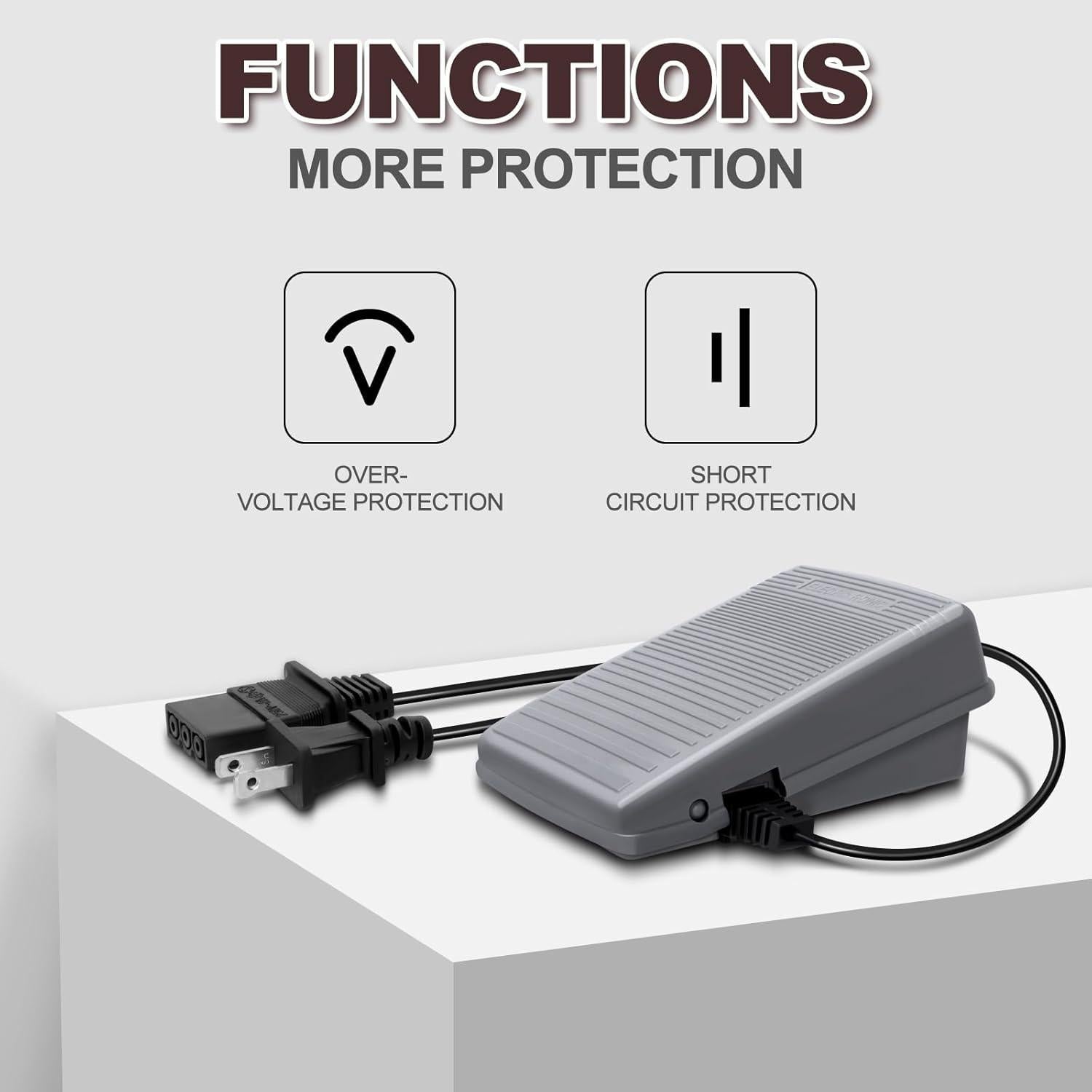 Pedal y Cable de Alimentación para Máquina de Coser Brother