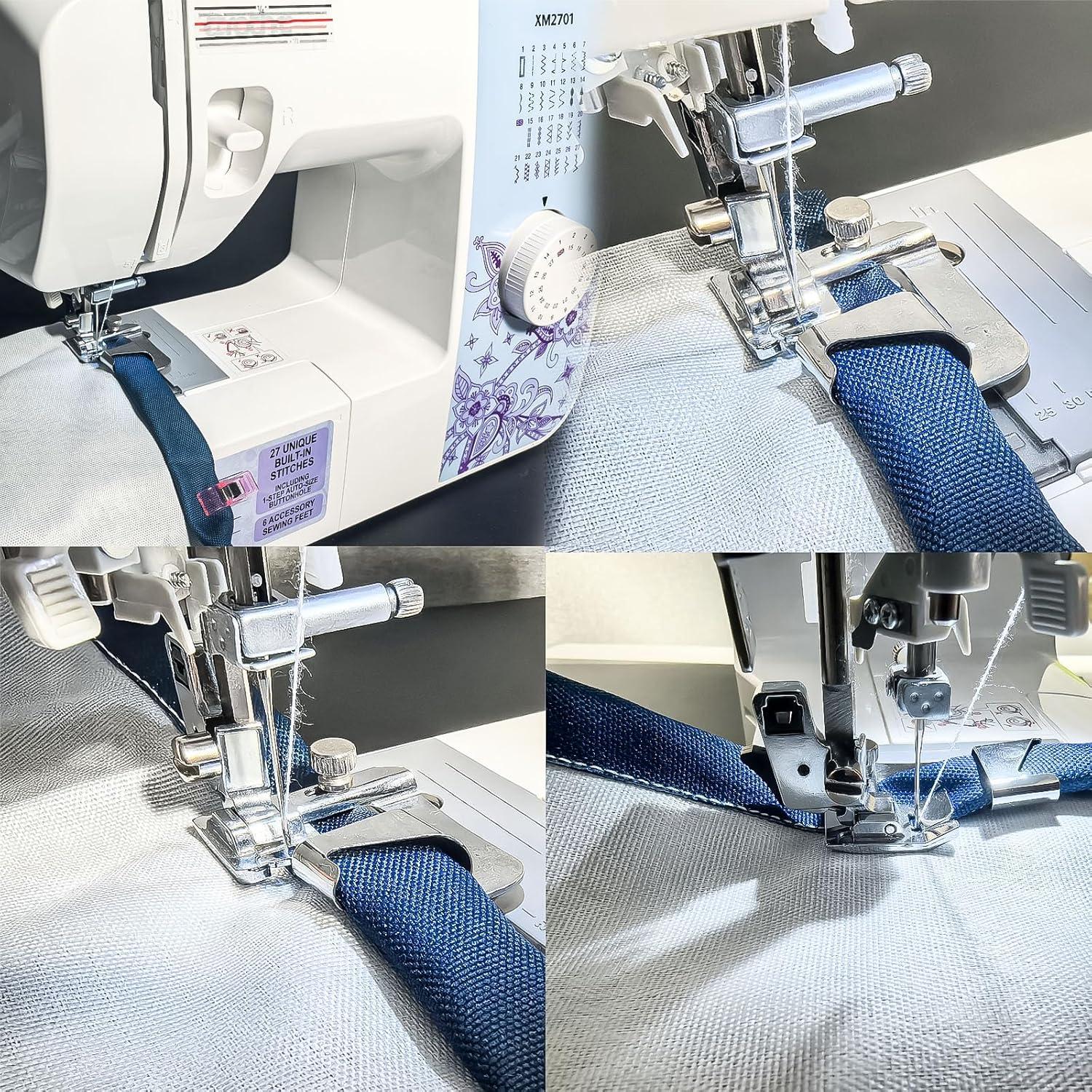 Juego de pies prensores de dobladillo enrollado AMZTKDIY 3 tamaños