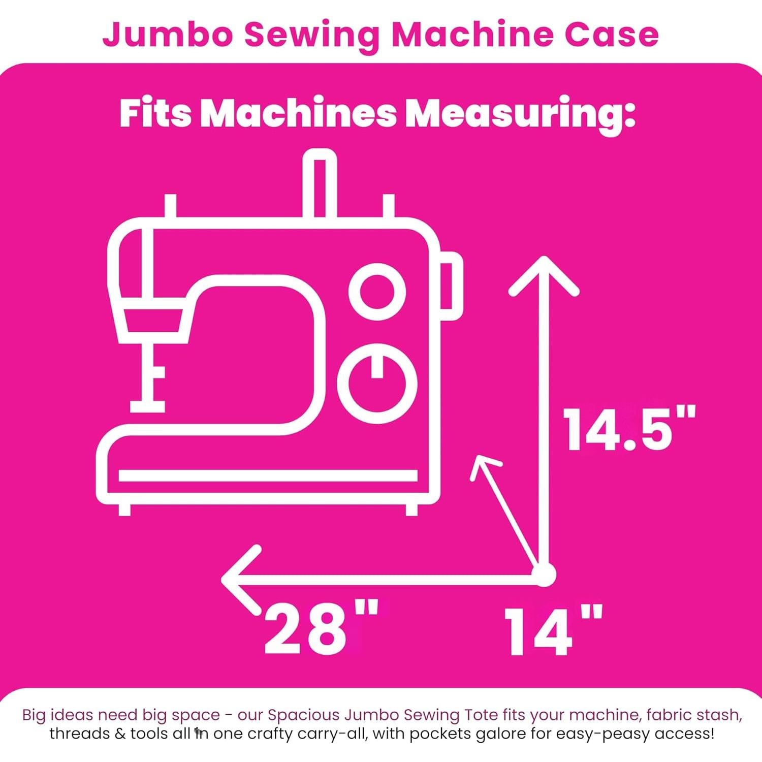 Estuche de Máquina de Coser Todo Mary Jumbo Negro Acolchado