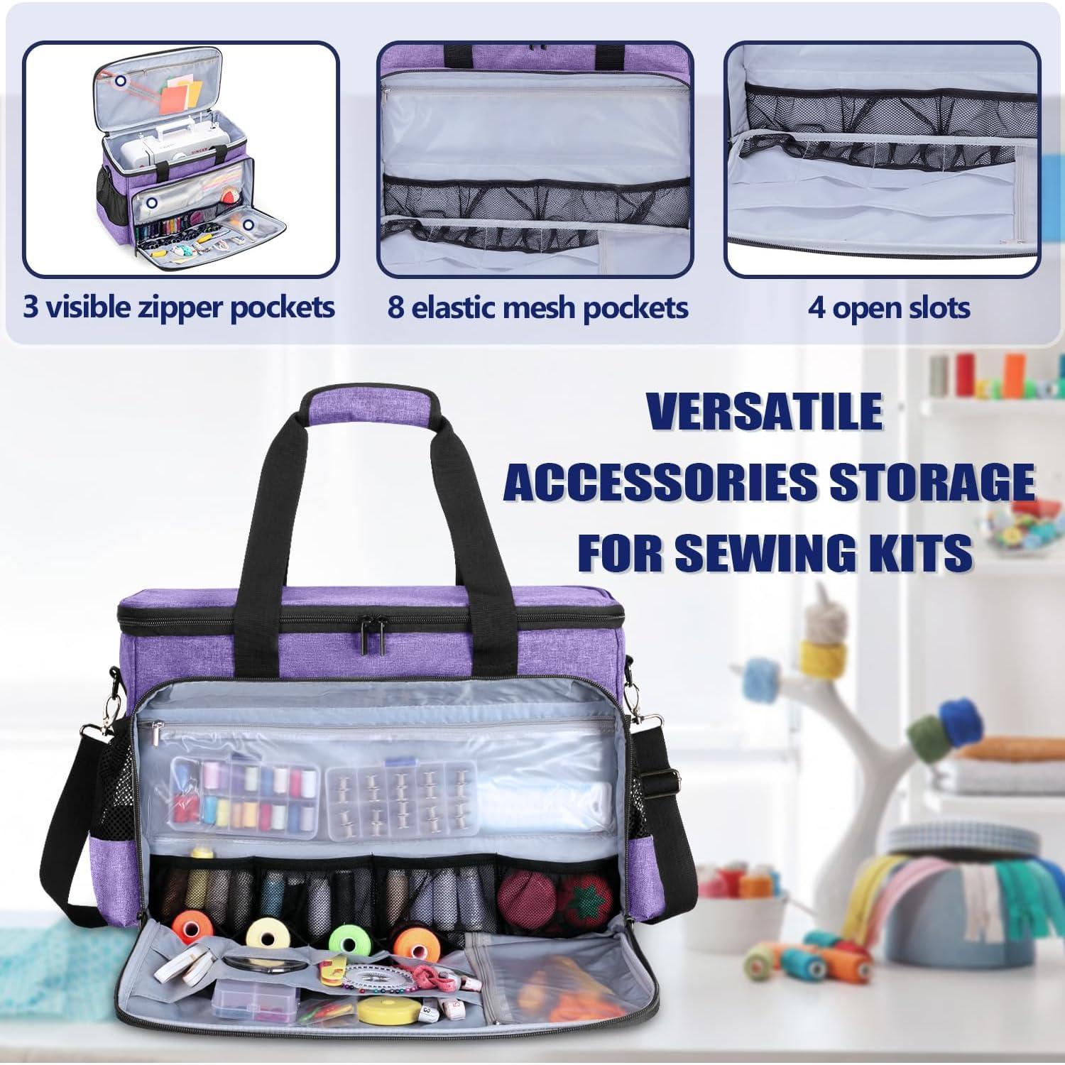 Funda para Máquina de Coser Yarwo Púrpura con Base Reforzada