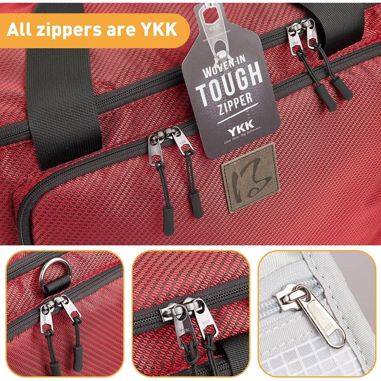 Bolsa de máquina de coser rodante YKK roja 48.3x27.9x33 cm