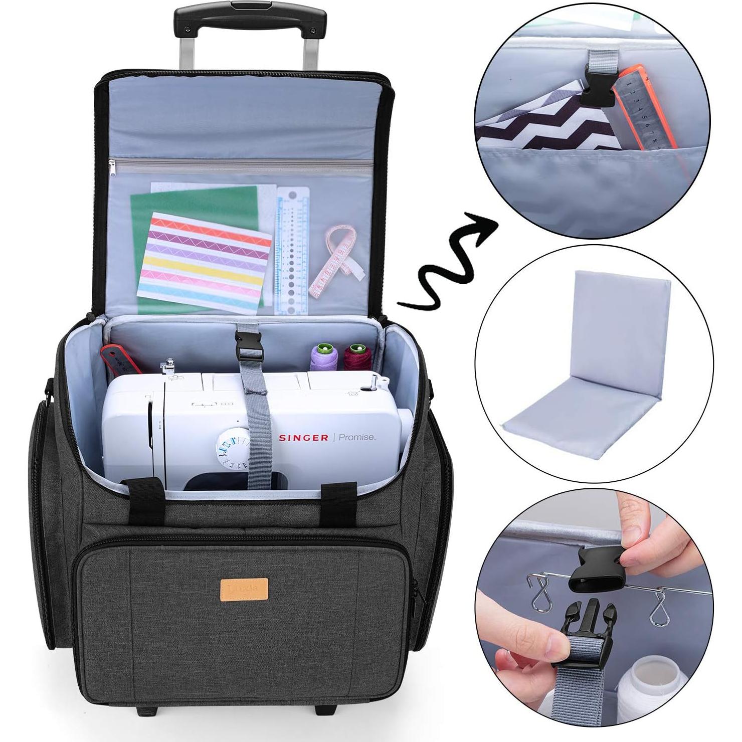 Funda para Máquina de Coser LUXJA con Carro Desmontable - Negro