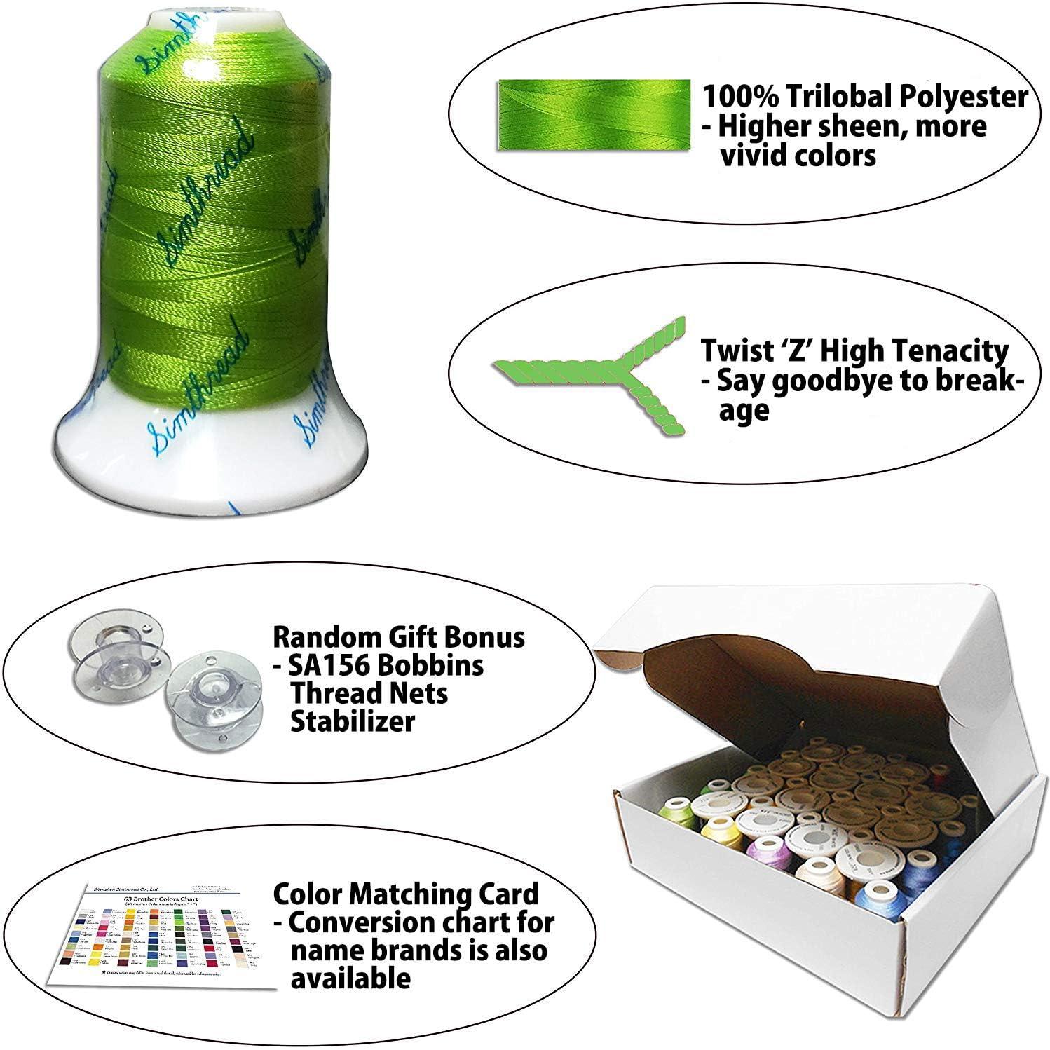 Hilo de Bordado Poliester Simthread 63 Colores 1000M