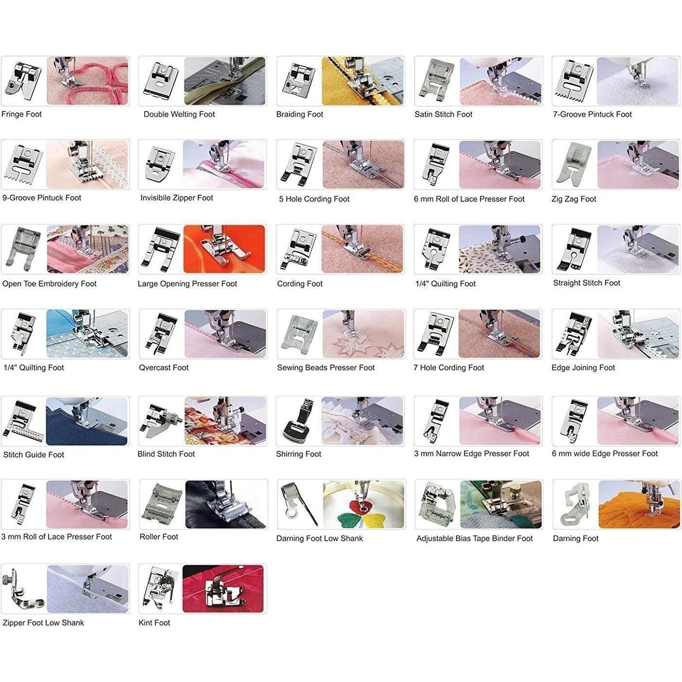 Juego de 32 Patas de Prensatelas para Máquina de Coser ANYQOO