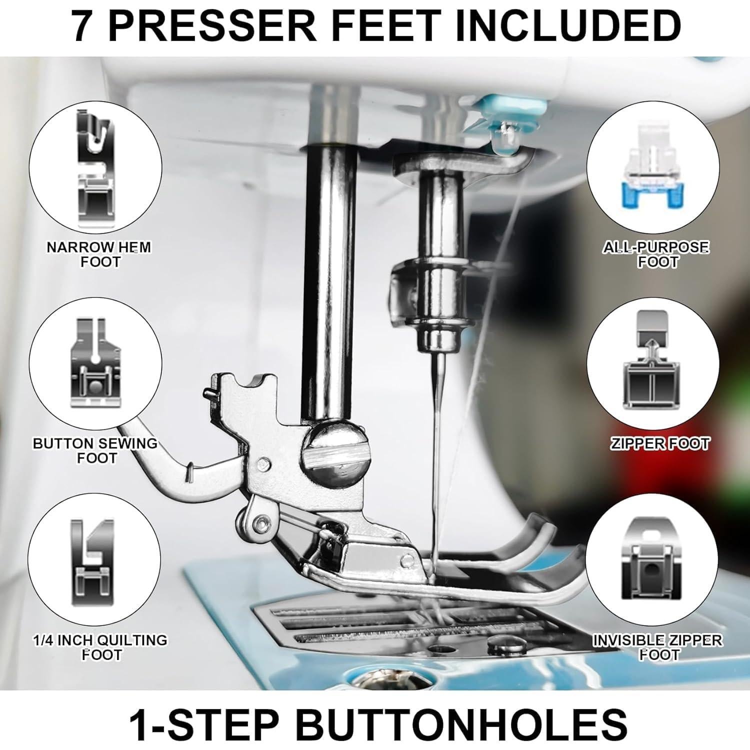 Máquina de Coser LUPOGRIGIO para Principiantes con Mesa de Extensión