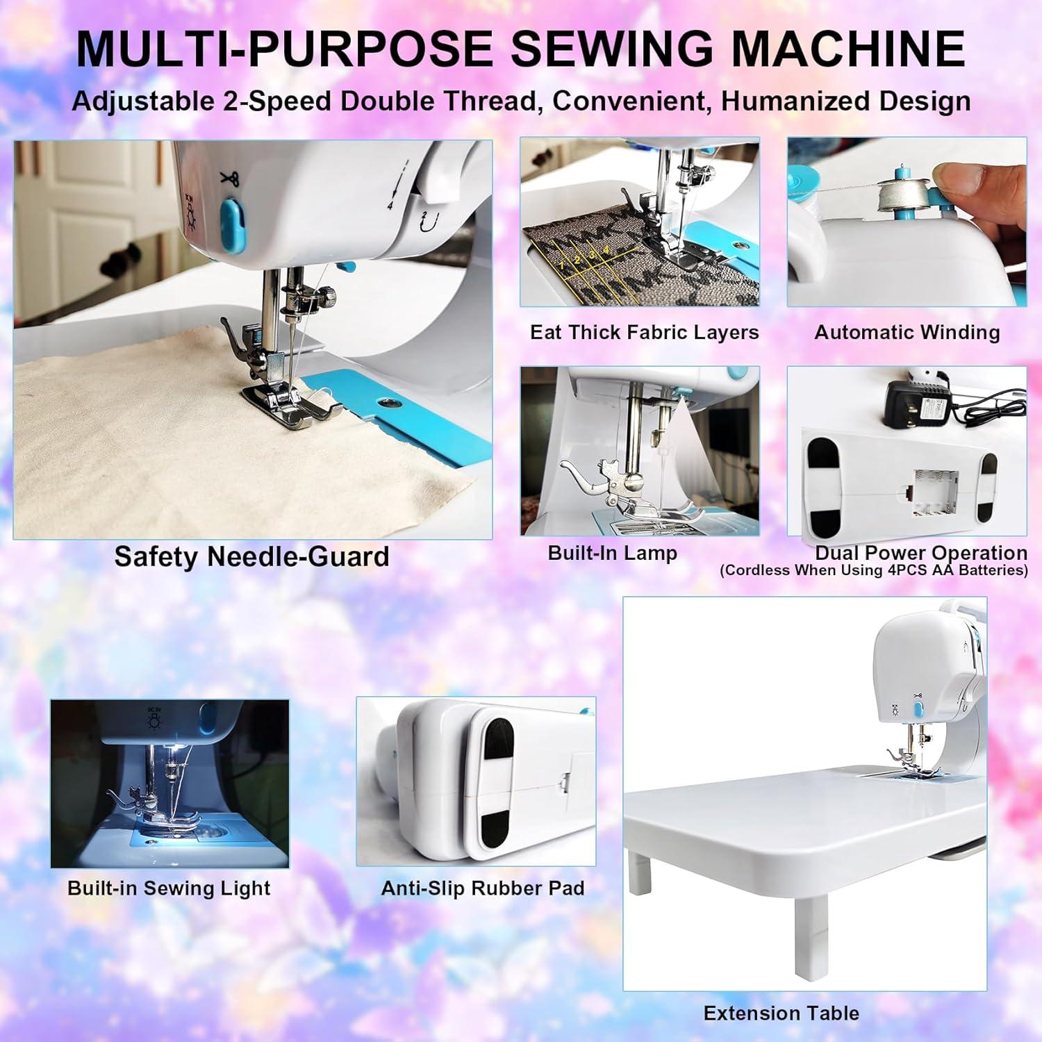 Máquina de Coser LUPOGRIGIO para Principiantes con Mesa de Extensión