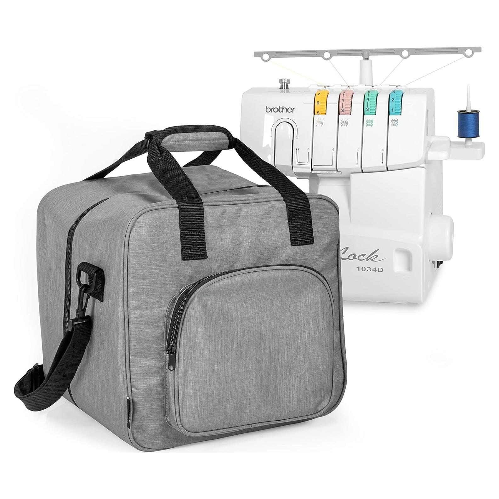 Funda para Máquina de Coser Crutello Gris - Bolsa de Transporte 34.9x30.5x34.3 cm