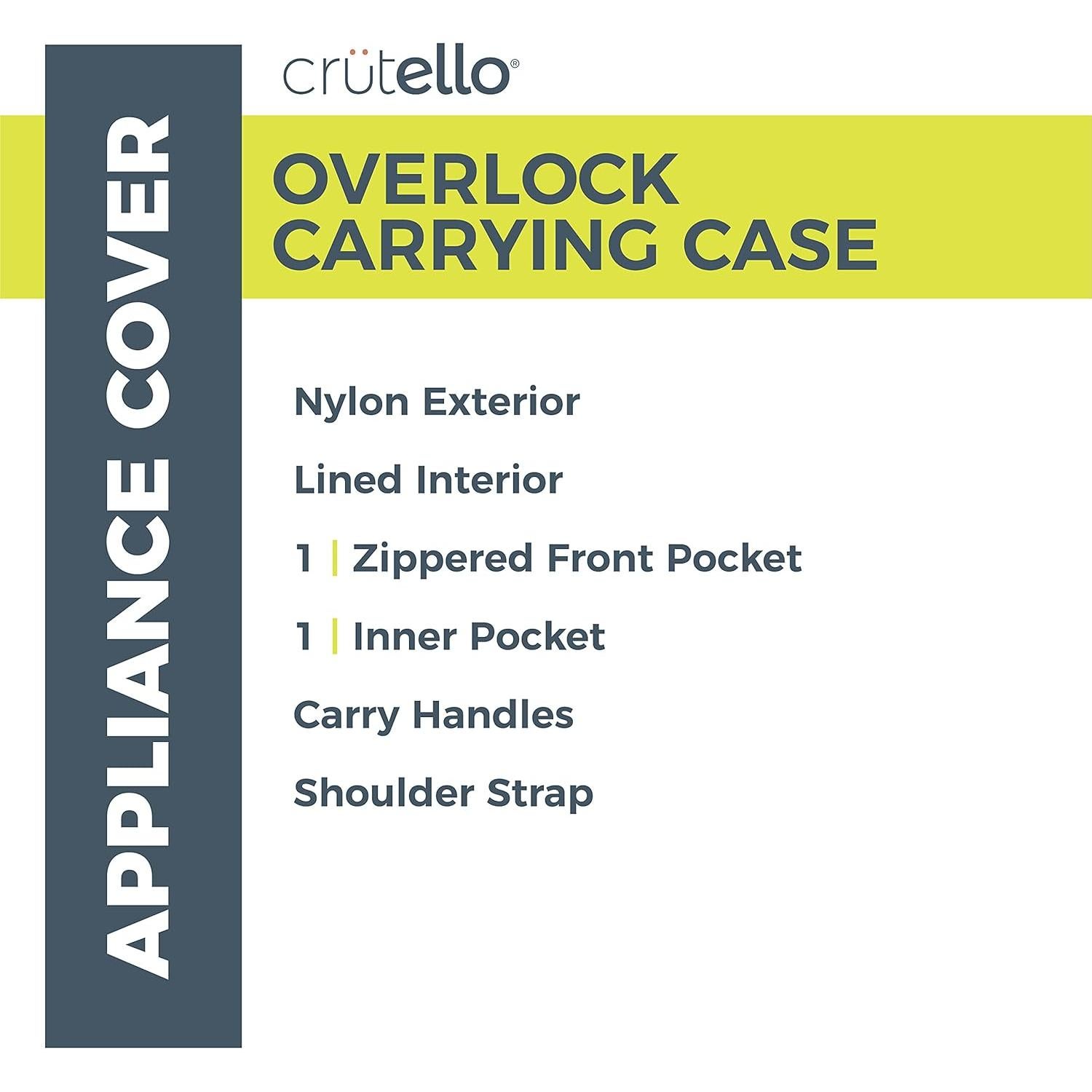 Funda para Máquina de Coser Crutello Gris - Bolsa de Transporte 34.9x30.5x34.3 cm