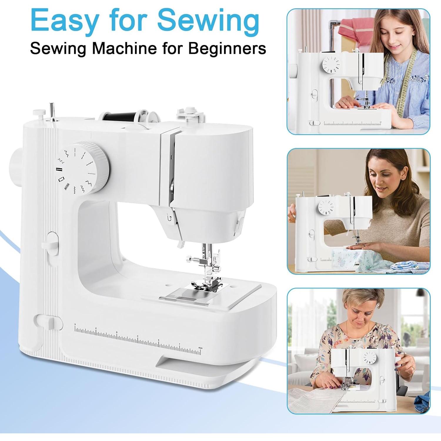 Máquina de Coser Mini TE56965 Blanca con Luz LED y 12 Puntadas