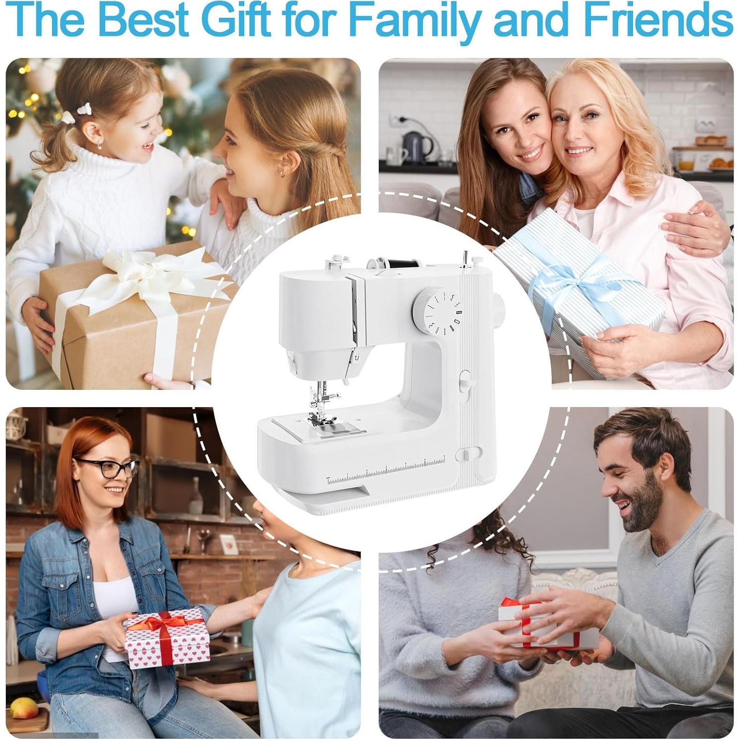 Máquina de Coser Mini TE56965 Blanca con Luz LED y 12 Puntadas