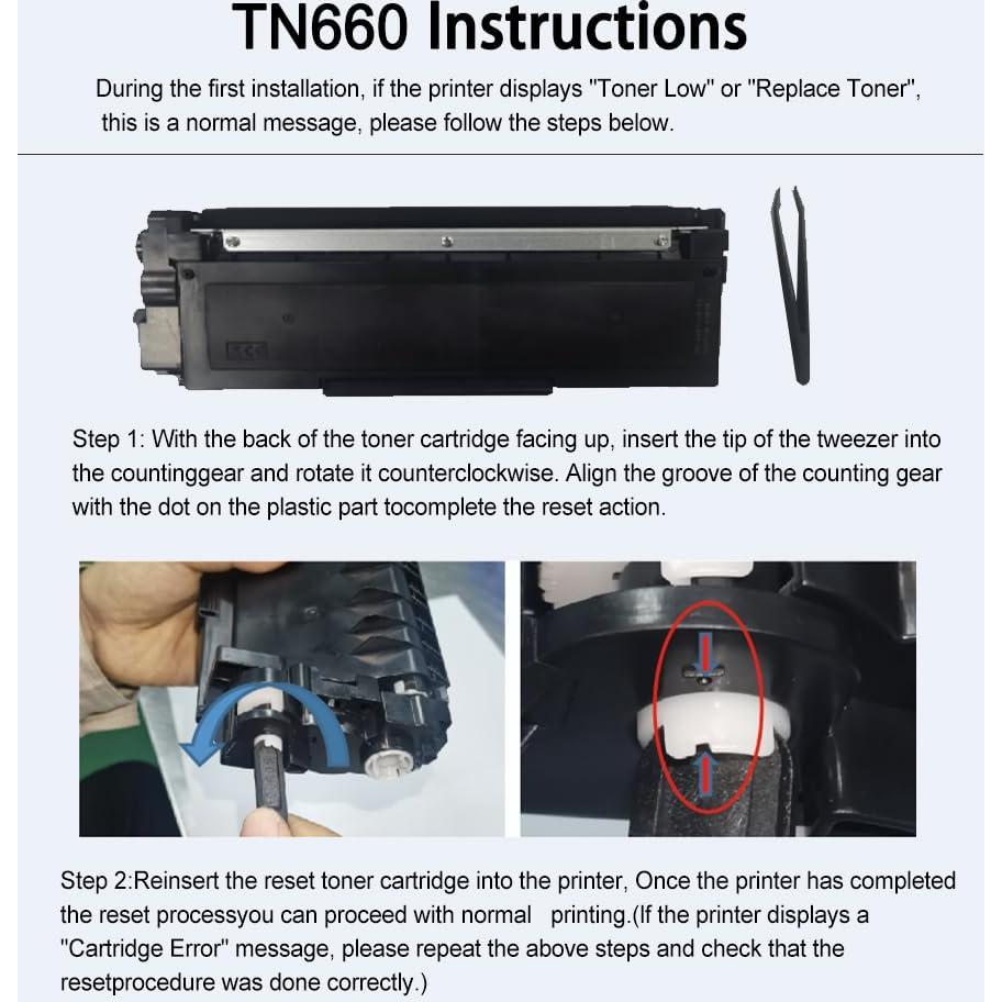 Cartucho de Tóner TN660 GOTOBY Compatible Alto Rendimiento 4 Pzas