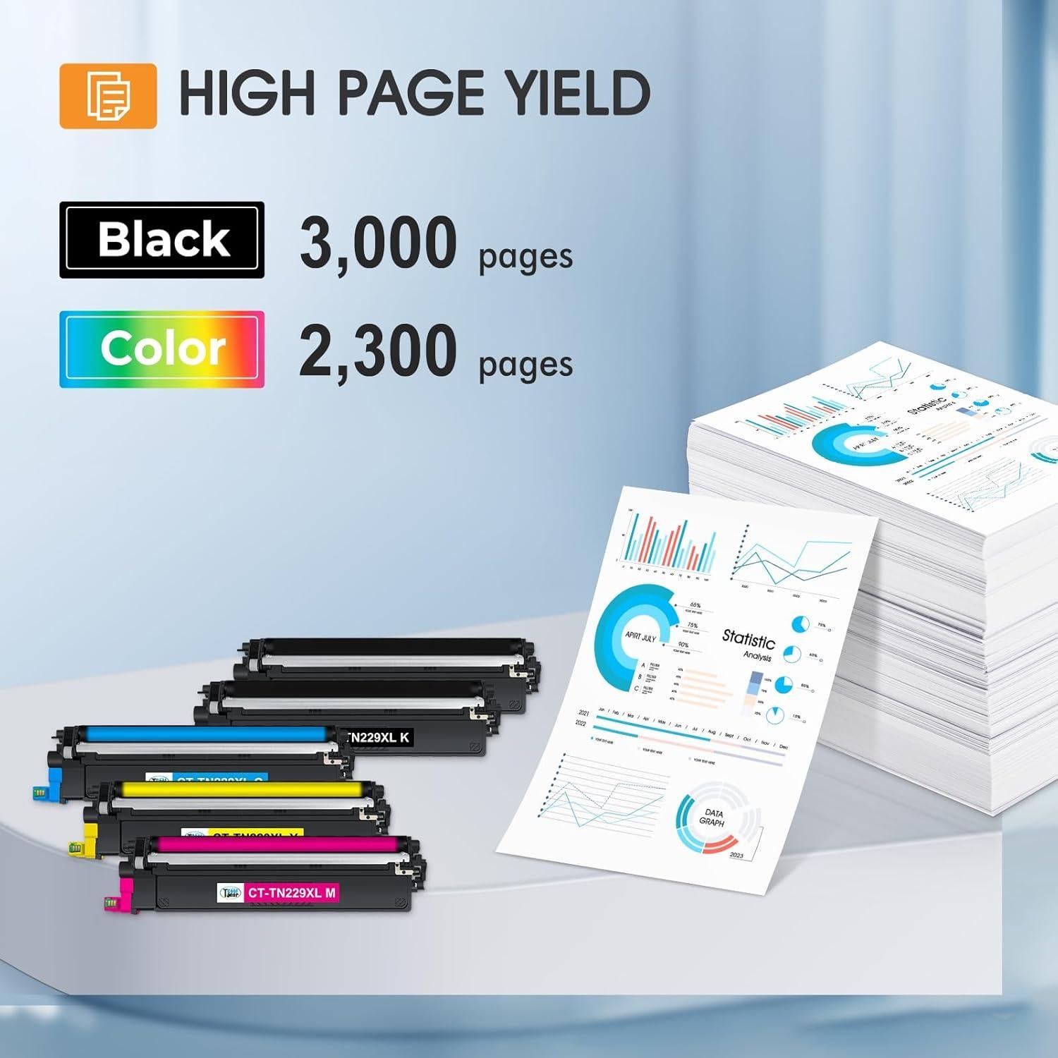 Cartuchos de Tóner TN229XL Cool Toner 5 Paquete Compatible