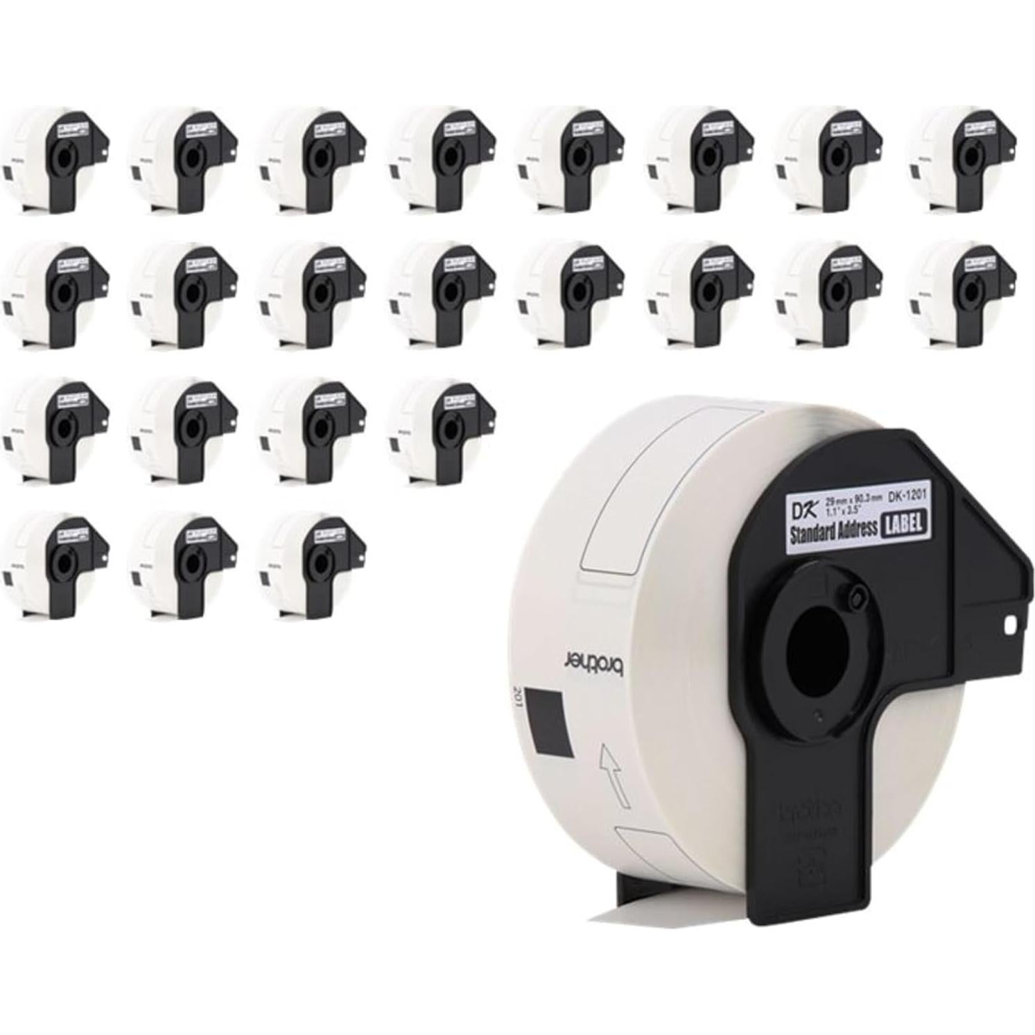 Etiquetas de Dirección Estándar Brother DK-1201, 24 Rollos, 400 Etiquetas/Rollo