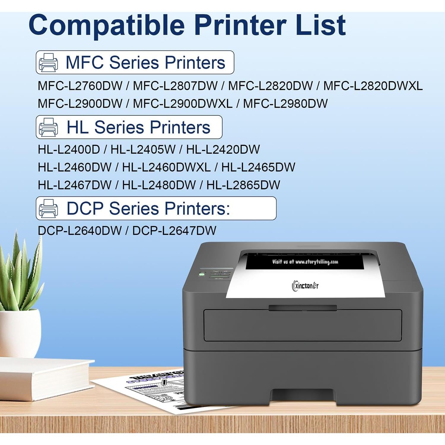 Tóner Compatible Xinctoner TN830XL para Brother - Paquete de 4