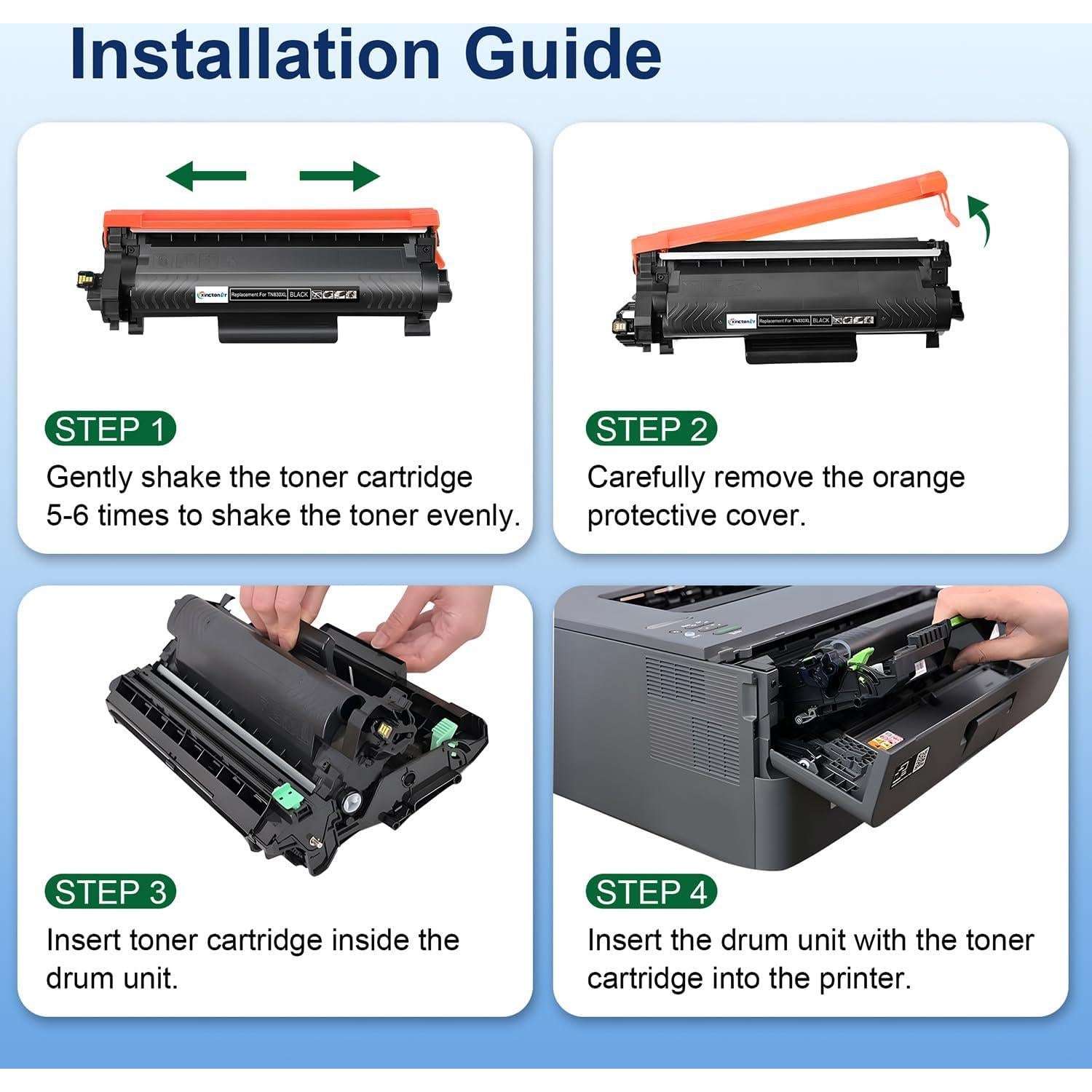 Tóner Compatible Xinctoner TN830XL para Brother - Paquete de 4