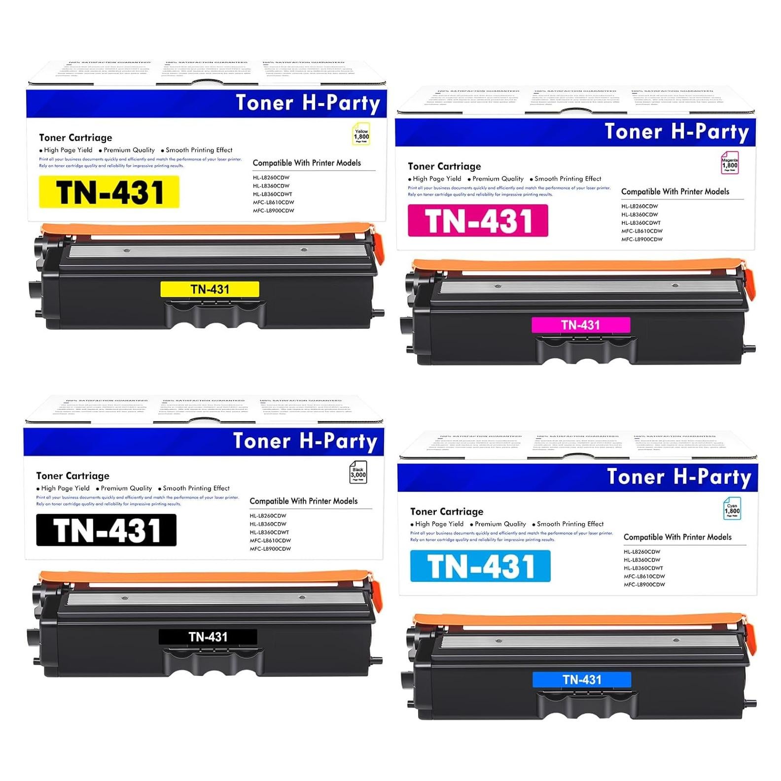 Juego de Cartuchos de Tóner TN431 Compatible Brother - 4 Colores