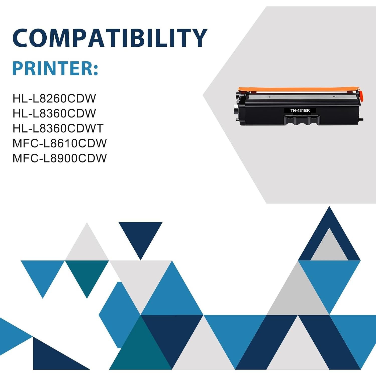 Juego de Cartuchos de Tóner TN431 Compatible Brother - 4 Colores