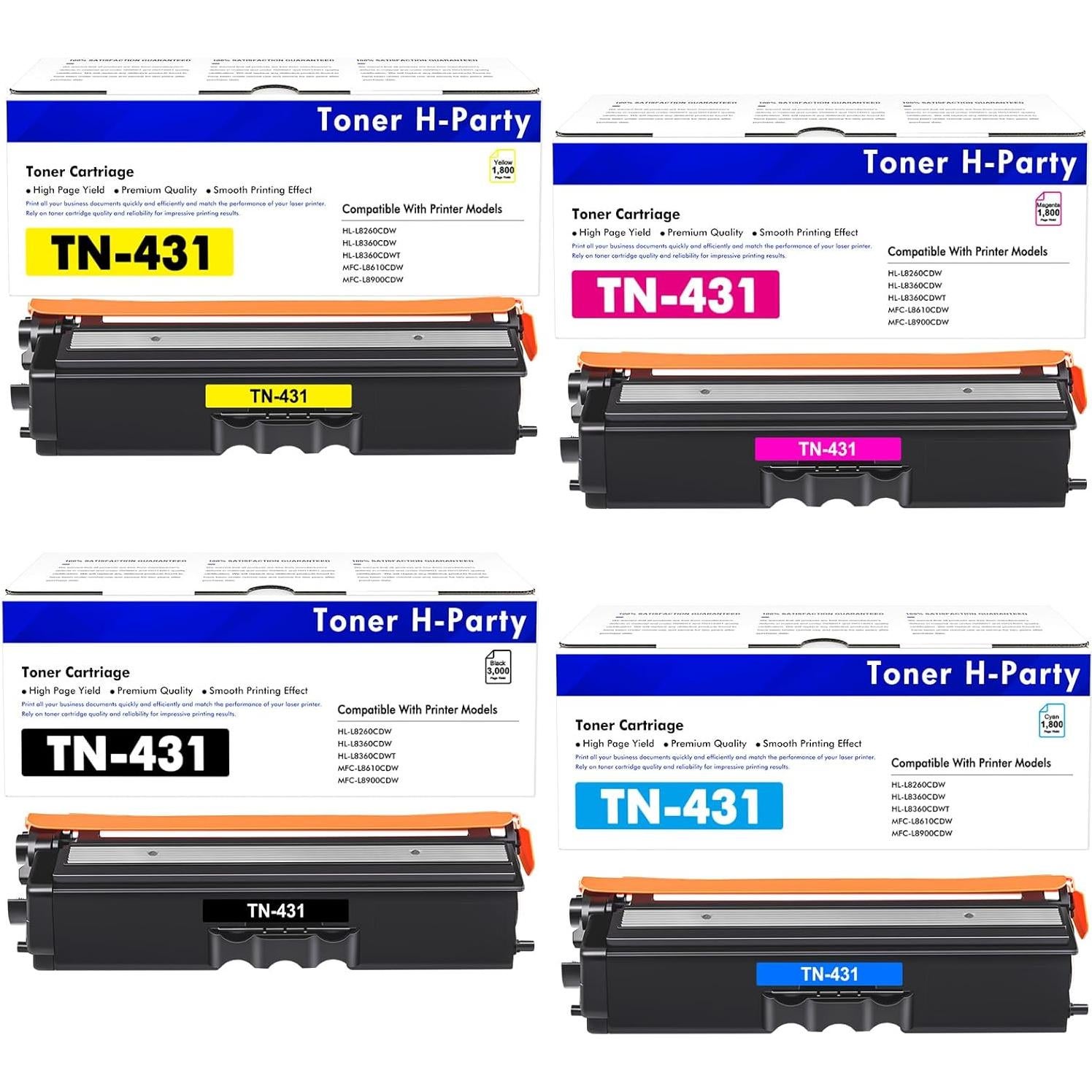 Juego de Cartuchos de Tóner TN431 Compatible Brother - 4 Colores