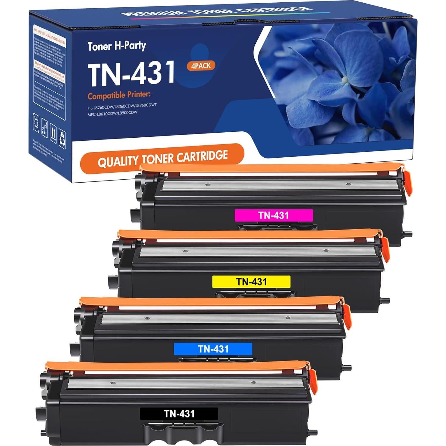 Juego de Cartuchos de Tóner TN431 Compatible Brother - 4 Colores