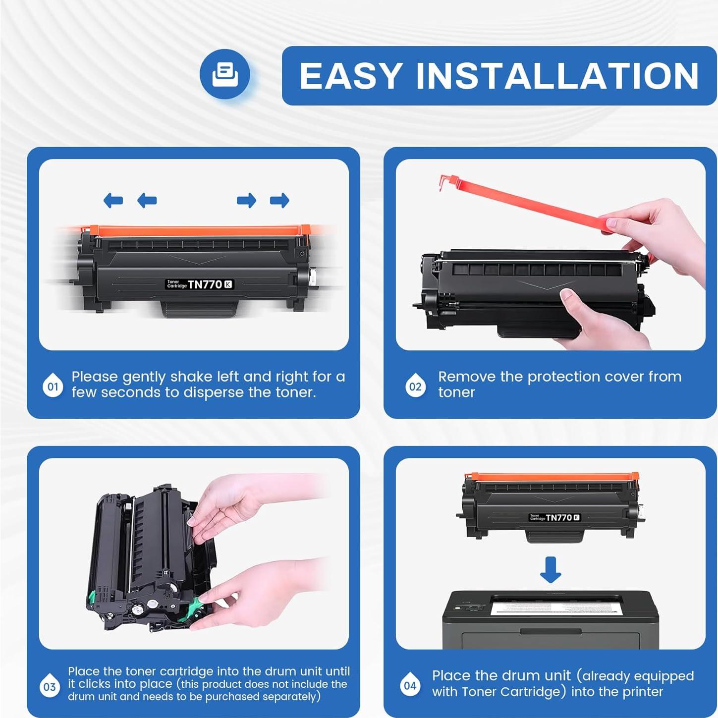 Cartucho de Tóner Negro Compatible Snowflake TN770 - Paquete de 2