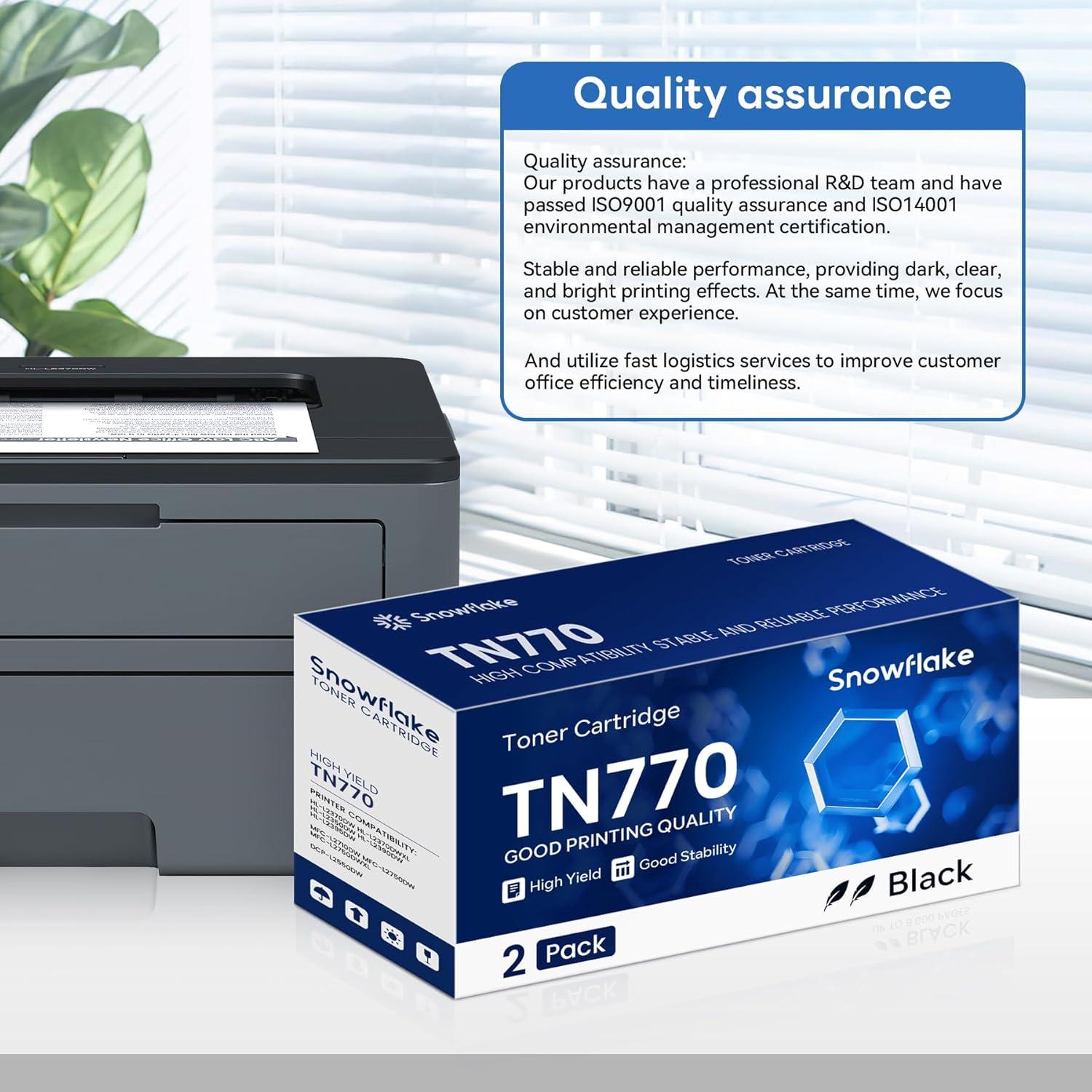 Cartucho de Tóner Negro Compatible Snowflake TN770 - Paquete de 2