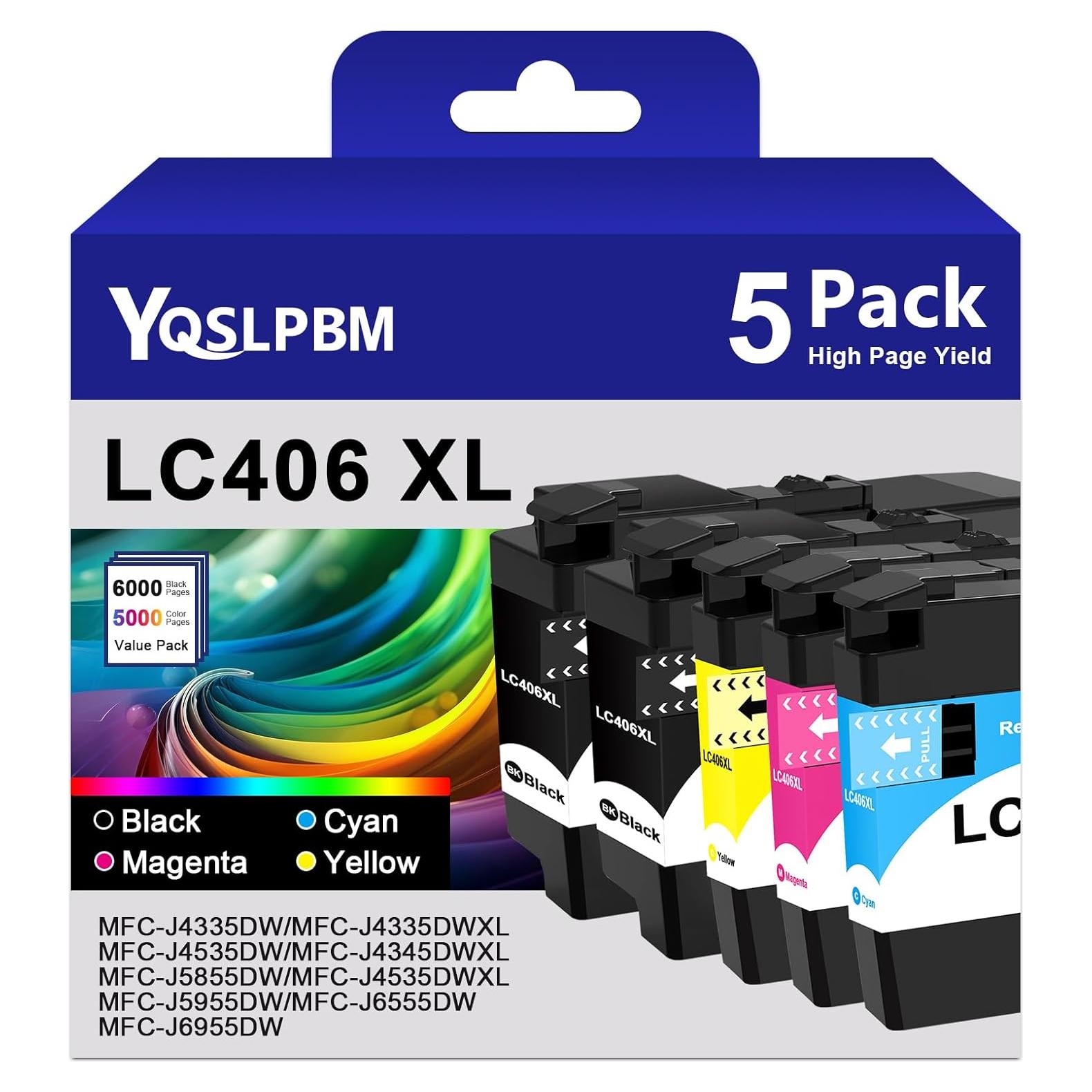 Cartuchos de tinta LC406XL Brother - 5 Pack (Negro/Cian/Magenta/Amarillo)