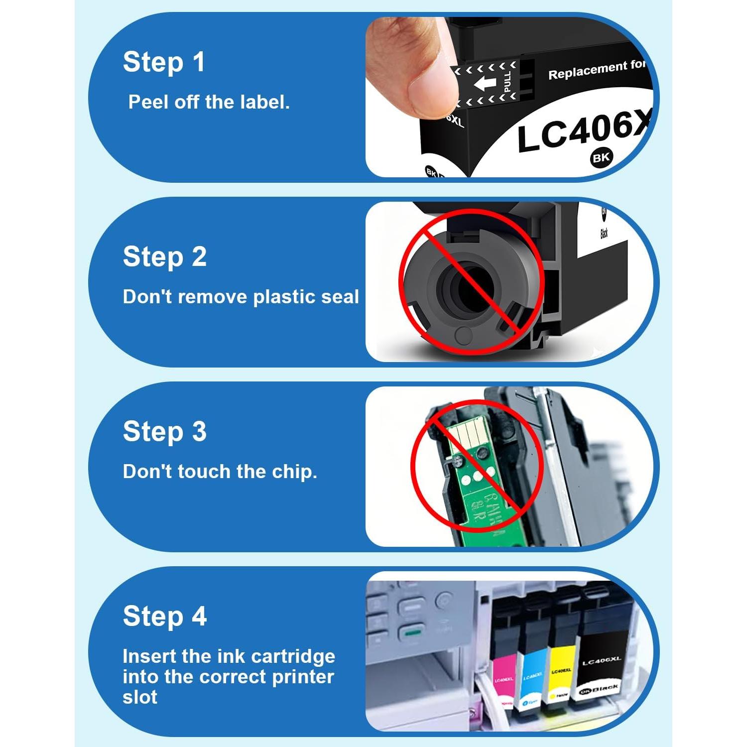 Cartuchos de tinta LC406XL Brother - 5 Pack (Negro/Cian/Magenta/Amarillo)