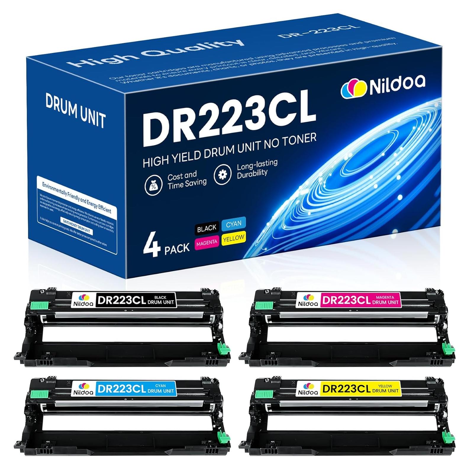 Unidad de Tambor Nildoa DR223CL Reemplazo 4 Paquetes para Brother