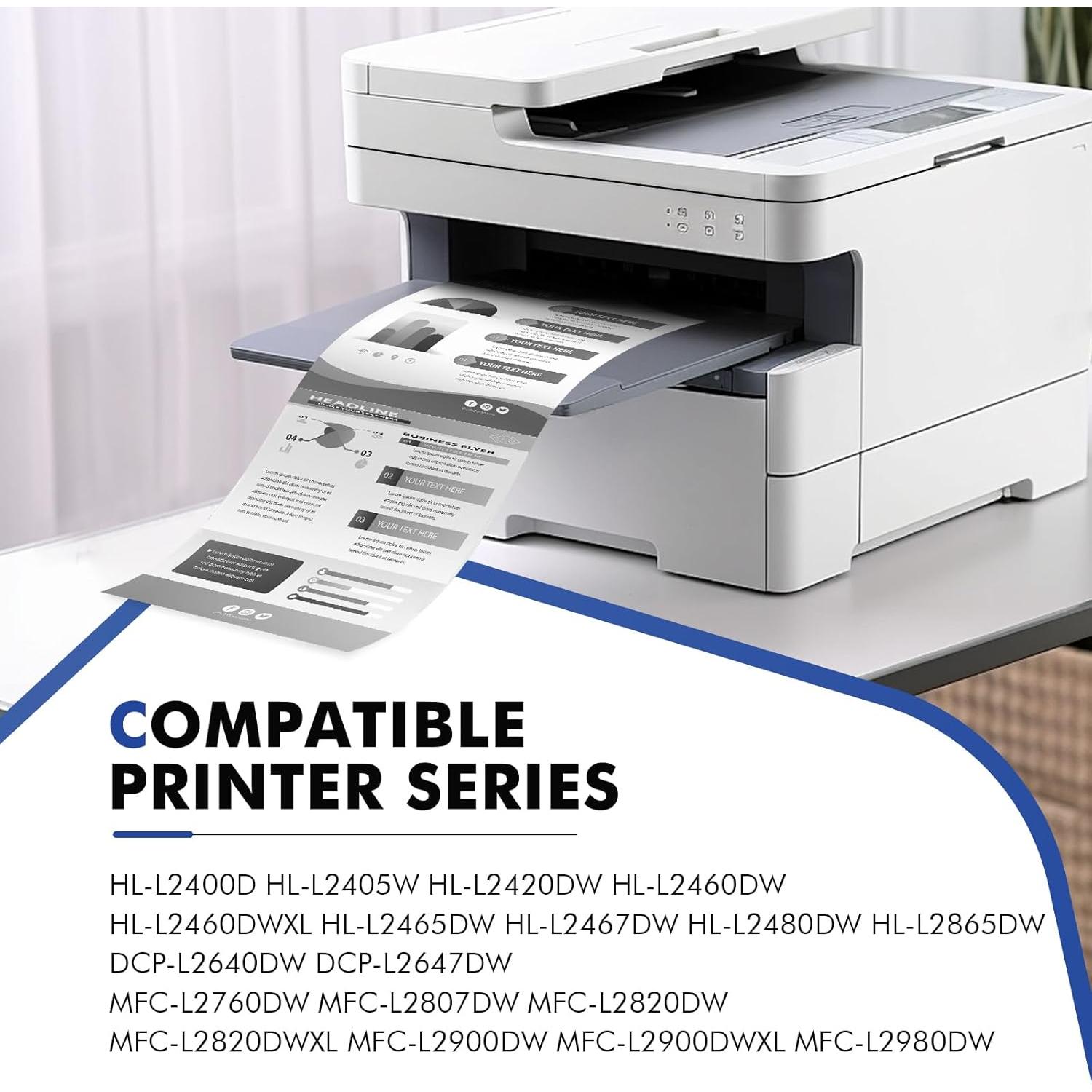 Tóner TN830XL Negro Compatible para Impresoras Brother - 4 Unidades