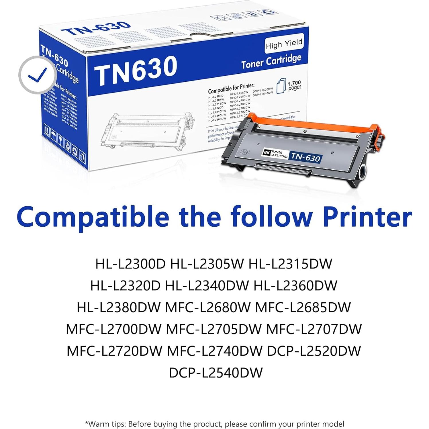 Cartucho de Tóner TN630 HIGCOR Negro Alto Rendimiento 2 Unidades