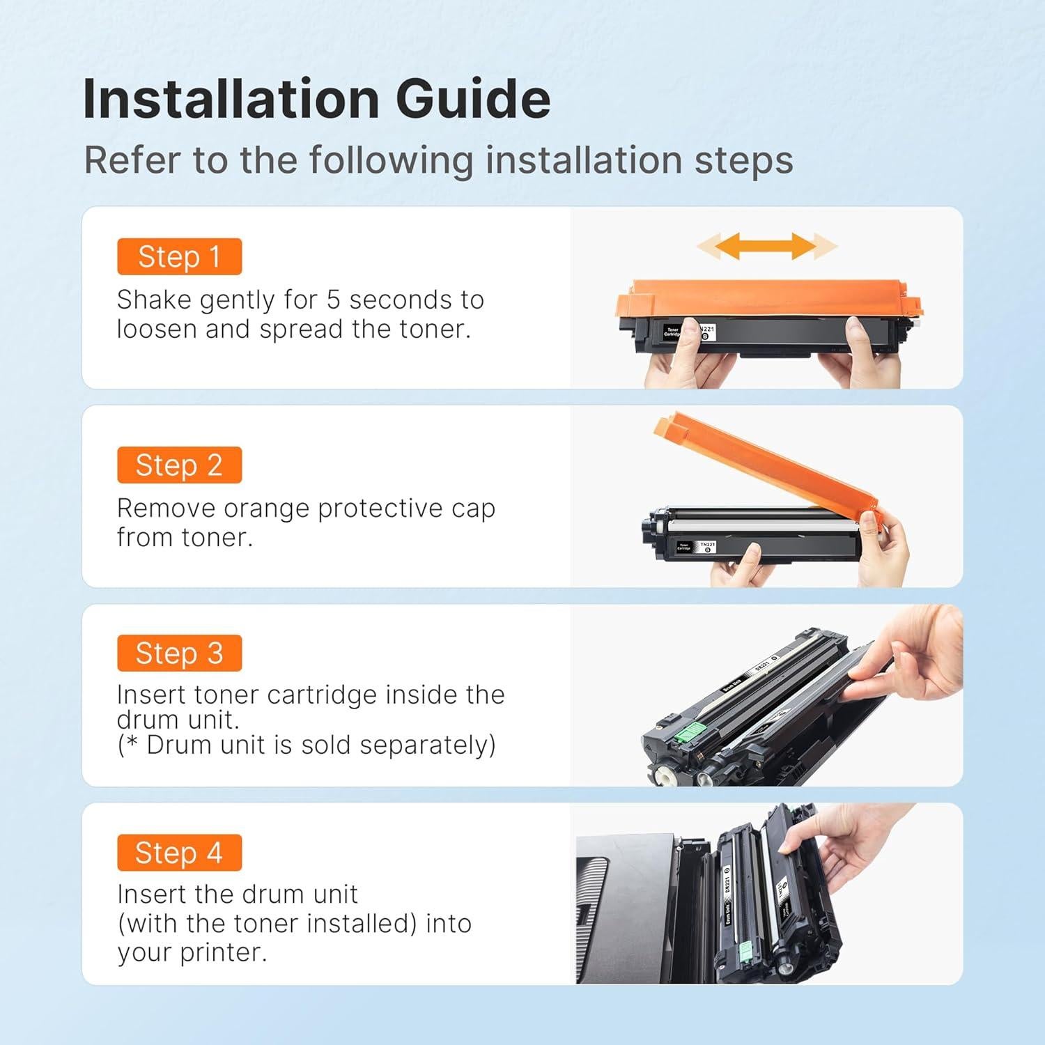 Cartuchos de Tóner E-Z Ink TN221 TN225 Compatibles 5 Pzs