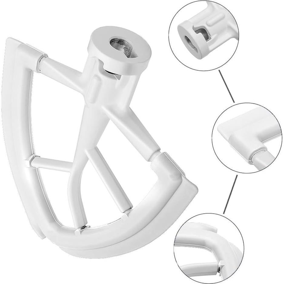 Batidor Flexible FOSOFAN para KitchenAid 4.5-5 Qt Blanco