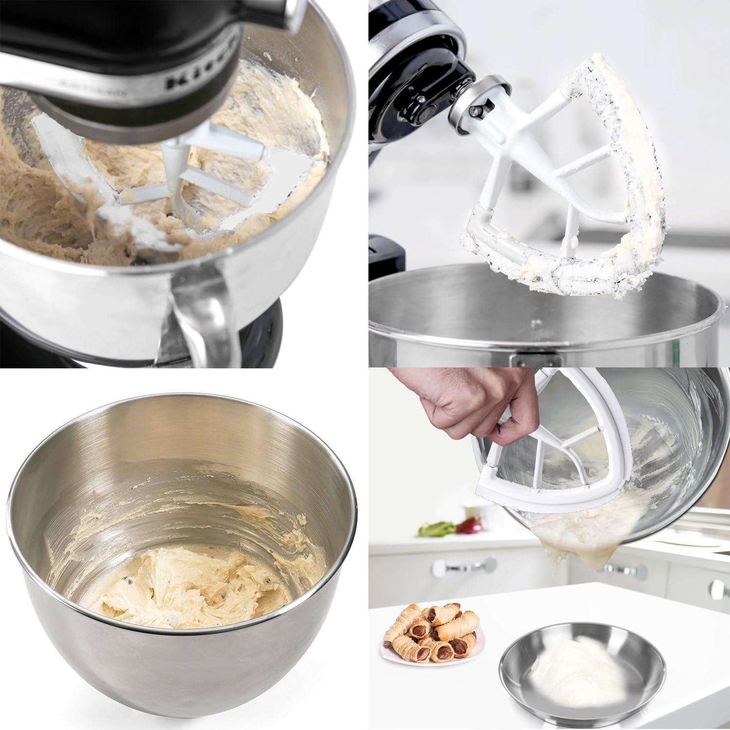 Batidor Flexible FOSOFAN para KitchenAid 4.5-5 Qt Blanco