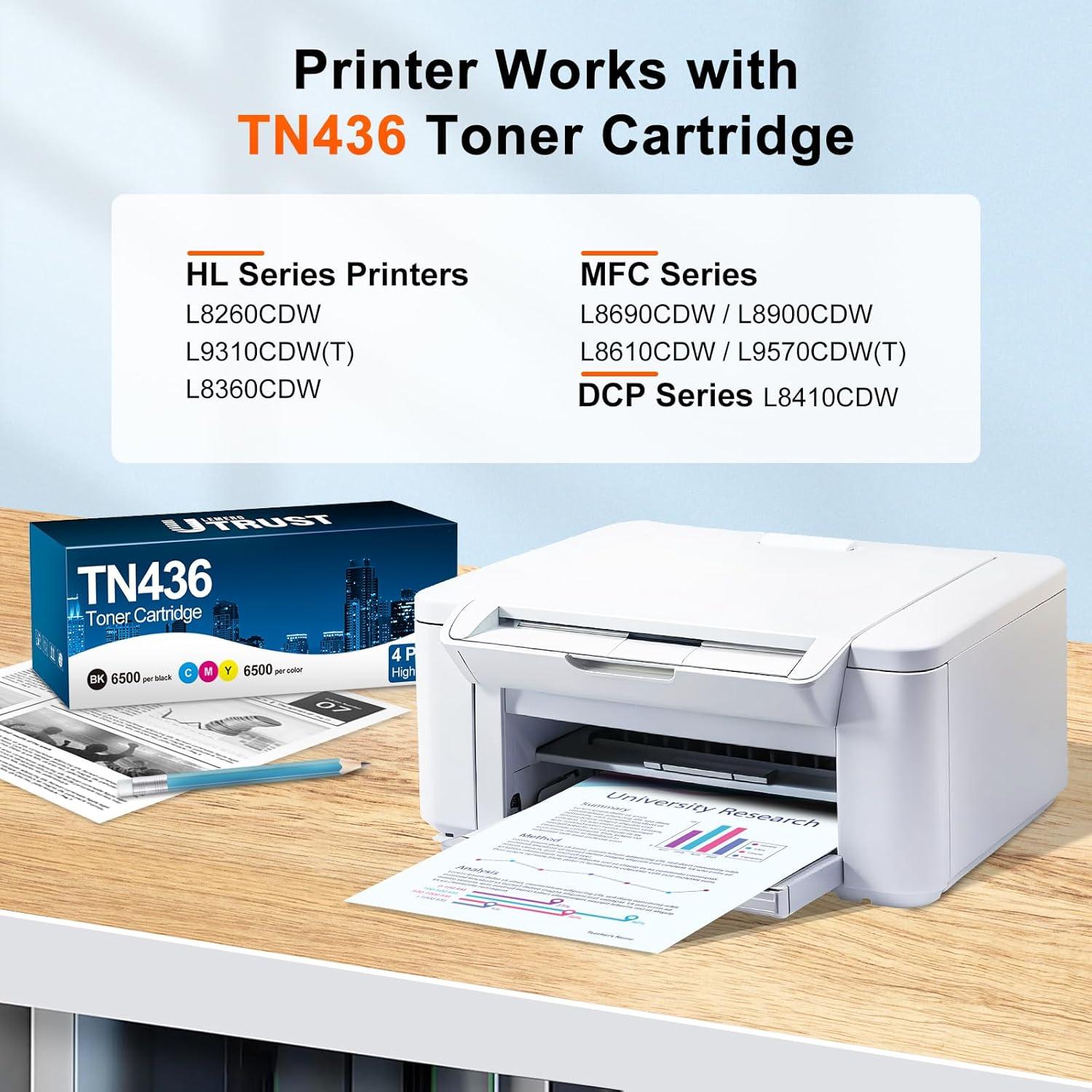 Juego de Cartuchos de Tóner LEMERO UTRUST TN436 4 Colores 6500 Páginas