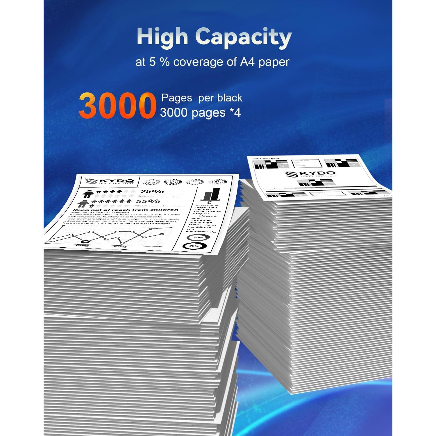 Cartuchos de tóner negro Skydo TN760 compatibles (4 unidades)