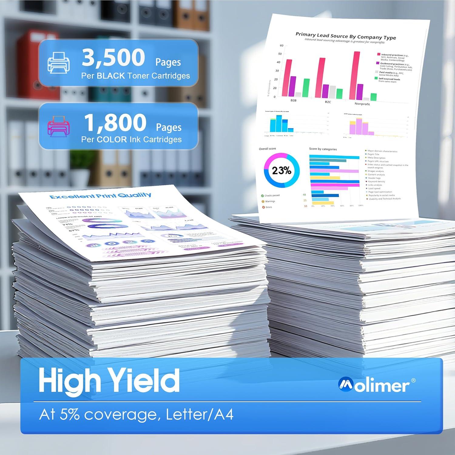 Cartuchos de Tóner Estward TN431 Paquete de 4 (Negro/Cian/Magenta/Amarillo)