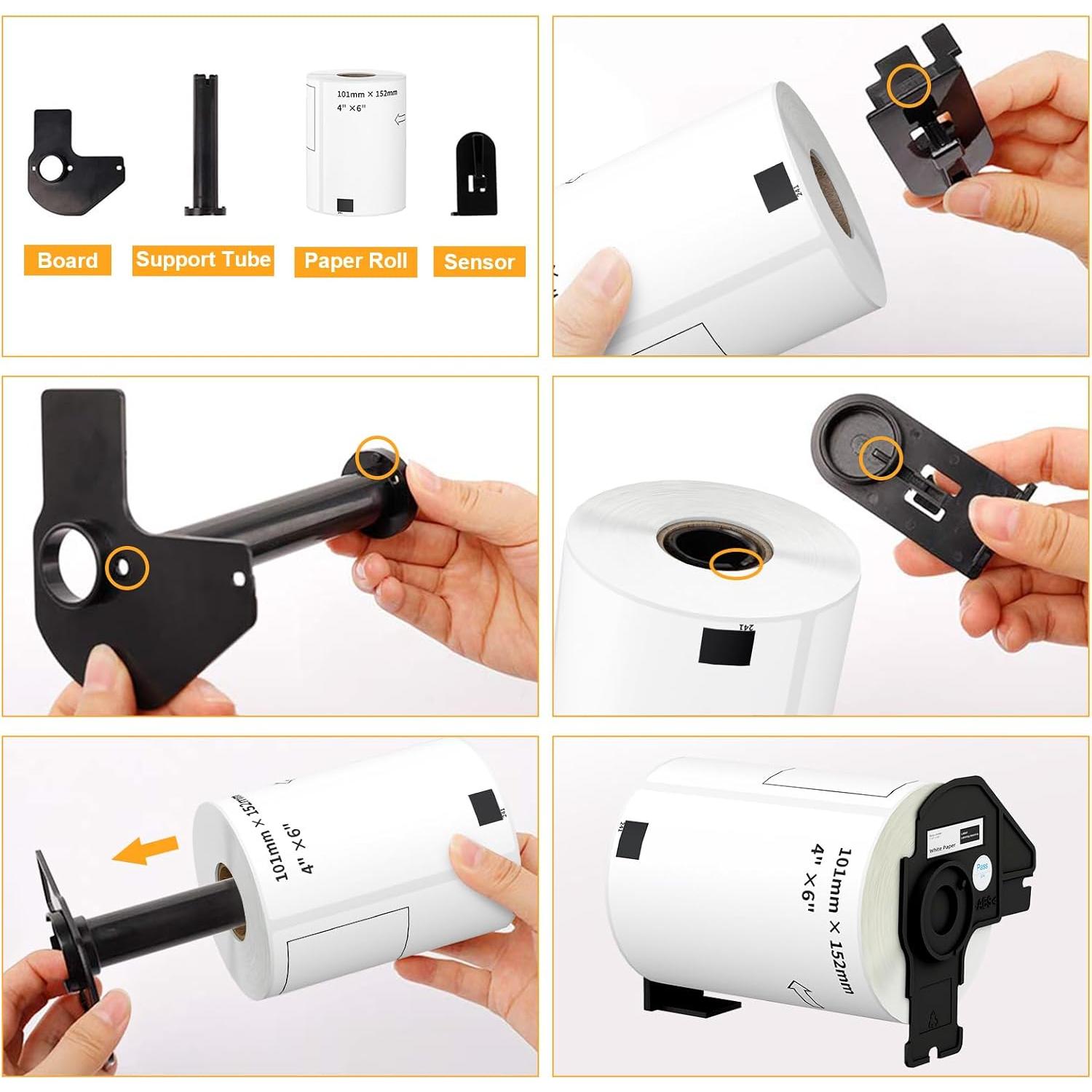 Etiquetas Térmicas Labelebal DK-1241 4" x 6" 12 Rollos 2400 Etiquetas