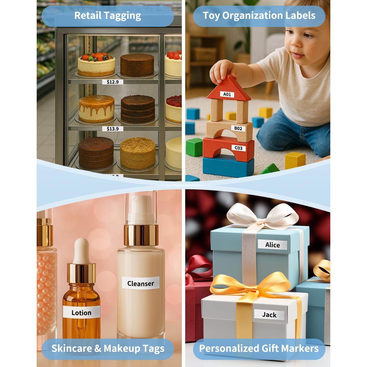 Cinta de Etiquetadora Greateam TZe-231 12mm Blanca - Paquete de 6