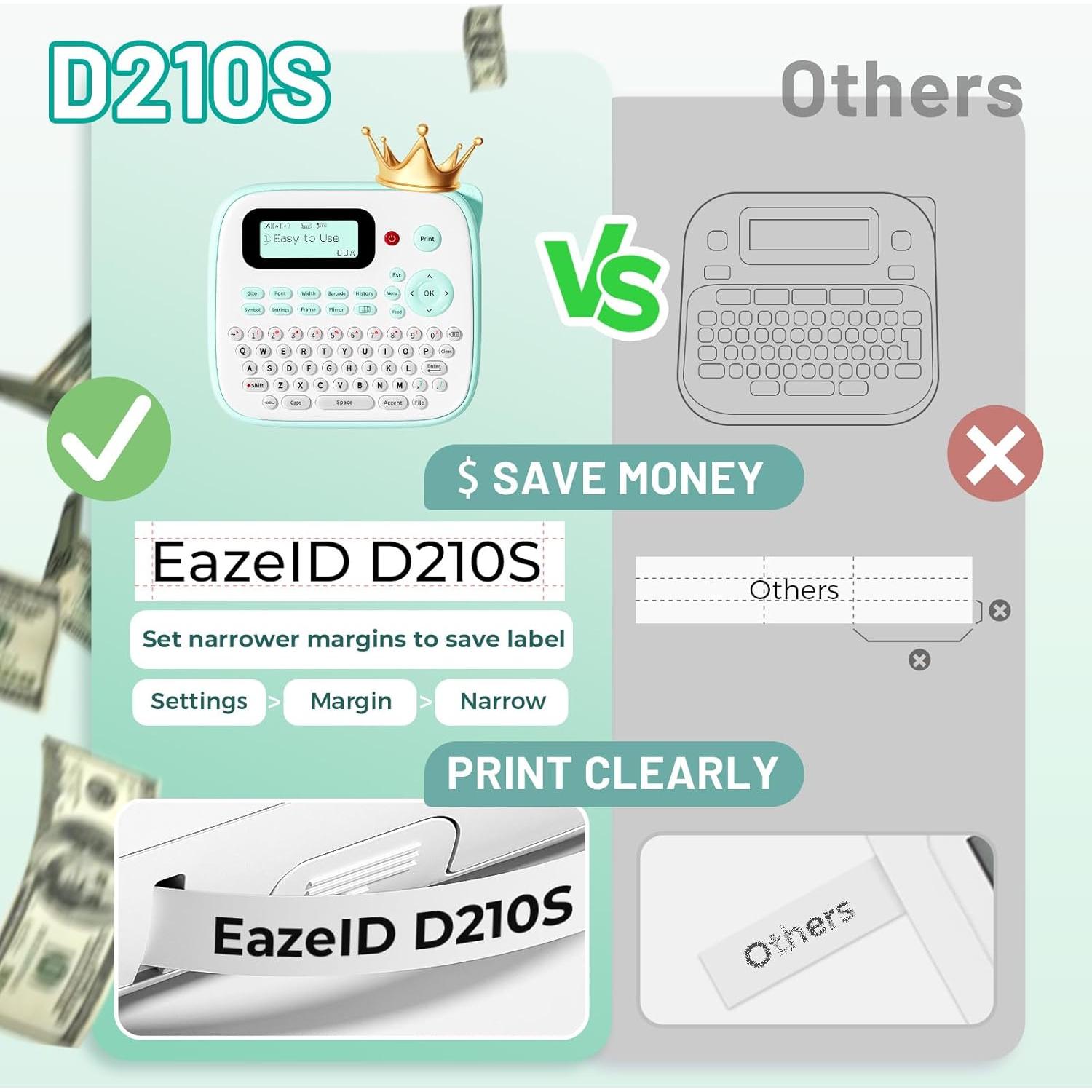 Etiquetadora EazeID D210S Verde Portátil 12mm Impermeable