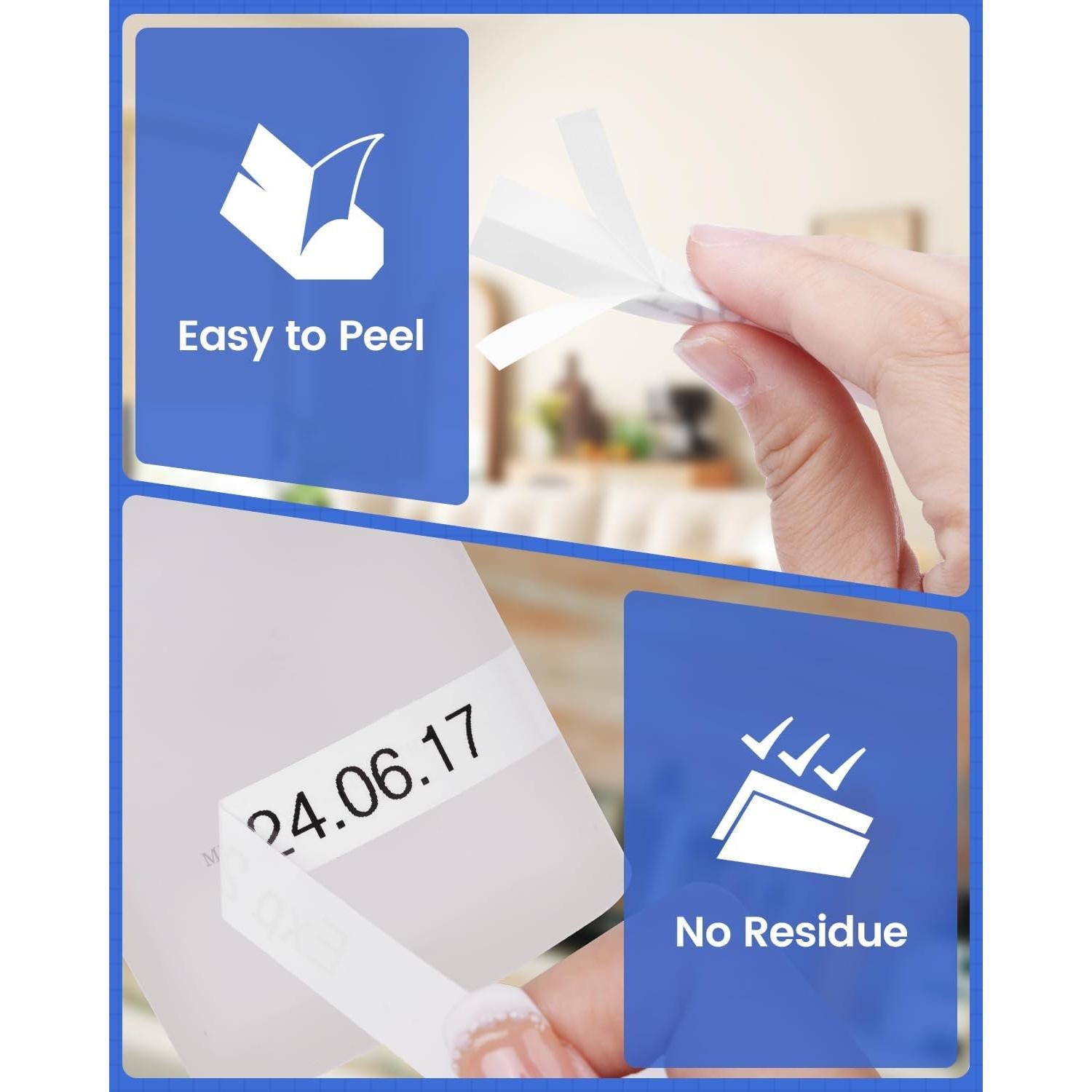 10 Cintas de Etiqueta Suminey TZe 12mm Negro sobre Blanco