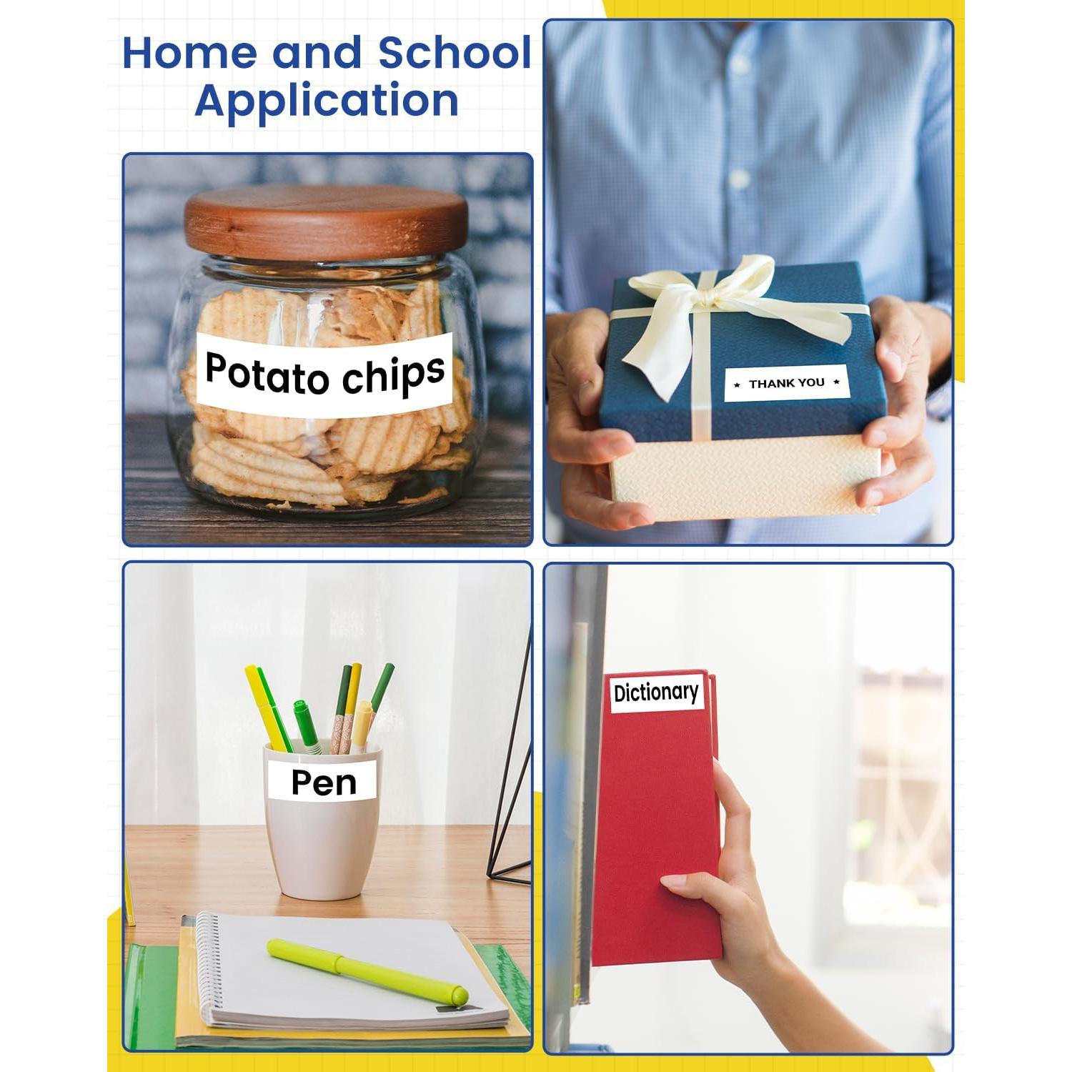 10 Cintas de Etiqueta Suminey TZe 12mm Negro sobre Blanco