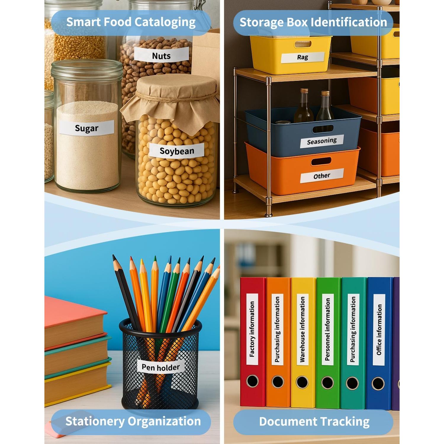 Cinta de Etiquetas Greateam TZe 12mm Negra sobre Blanca - 5 Unidades