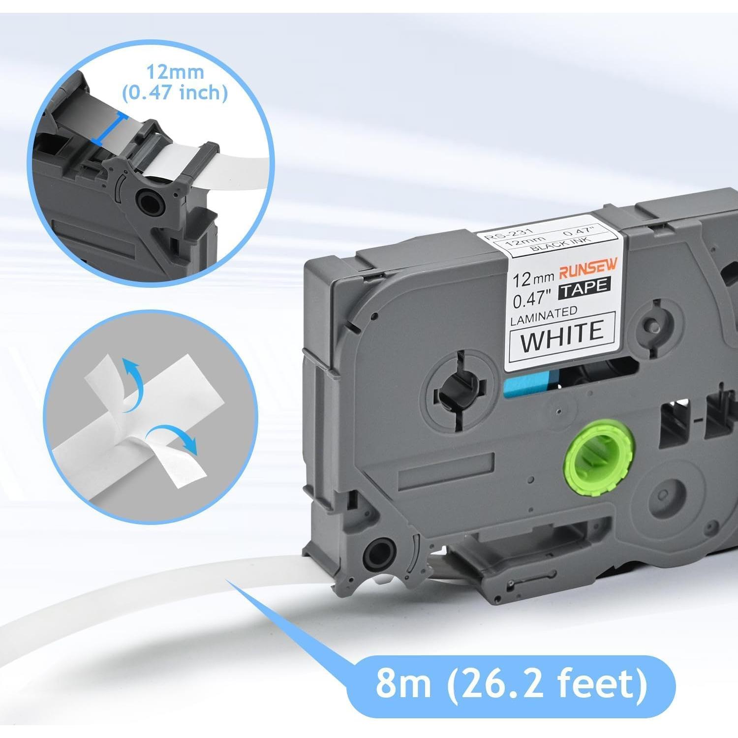 Paquete de 3 cintas de etiquetadora Brother TZe-231 12mm blancas