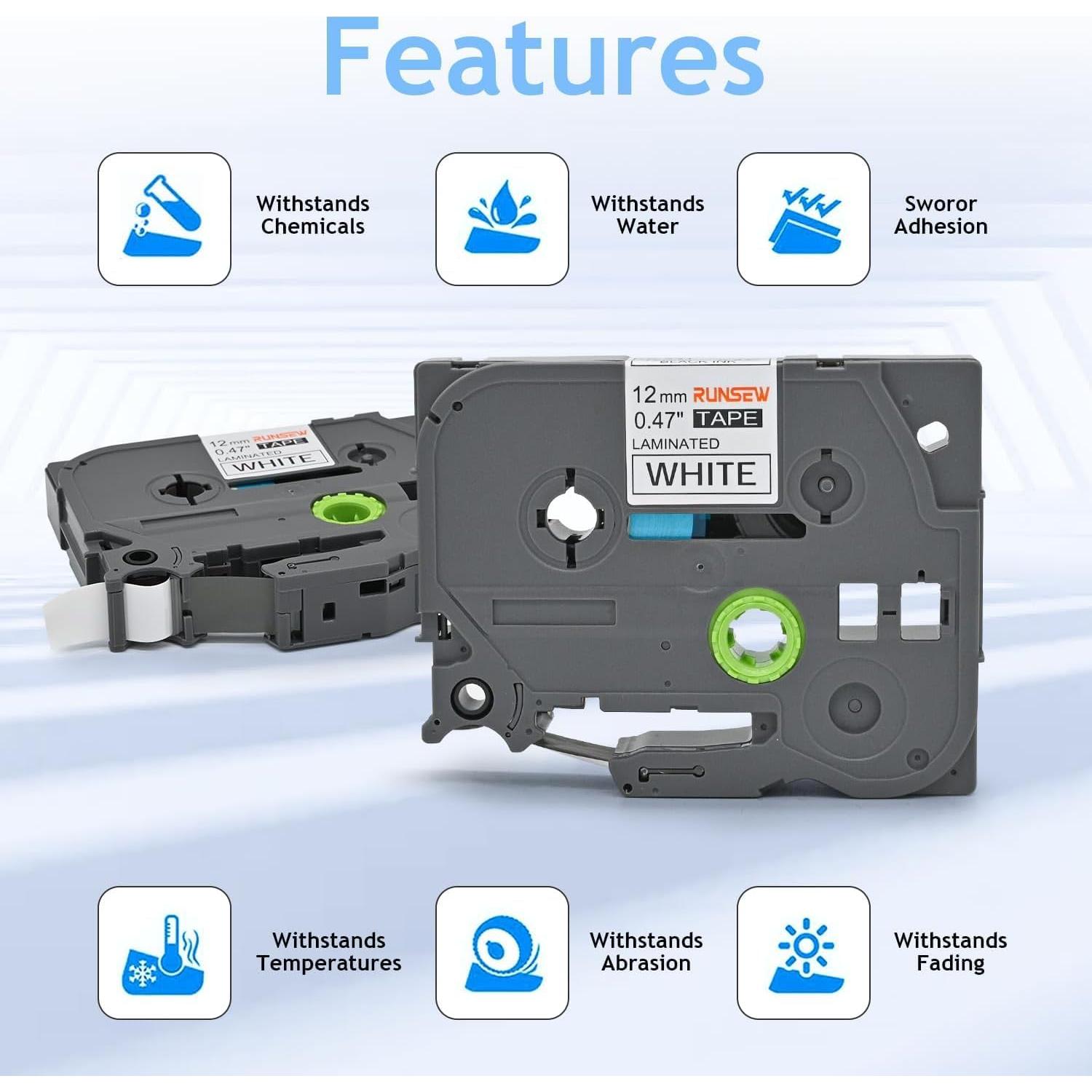 Paquete de 3 cintas de etiquetadora Brother TZe-231 12mm blancas