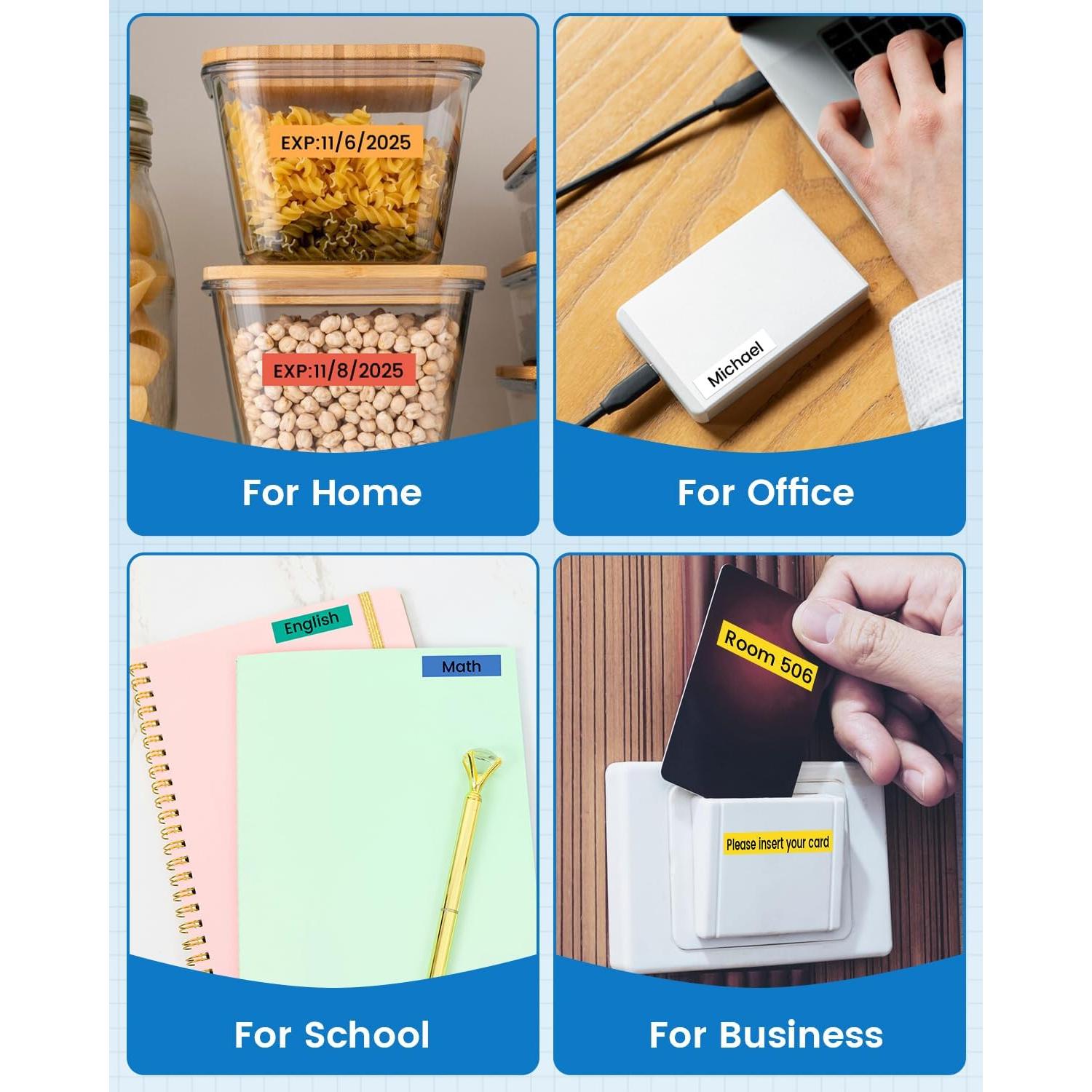 Cinta de Etiquetas Anycolor TZe 12mm Laminada 6 Colores