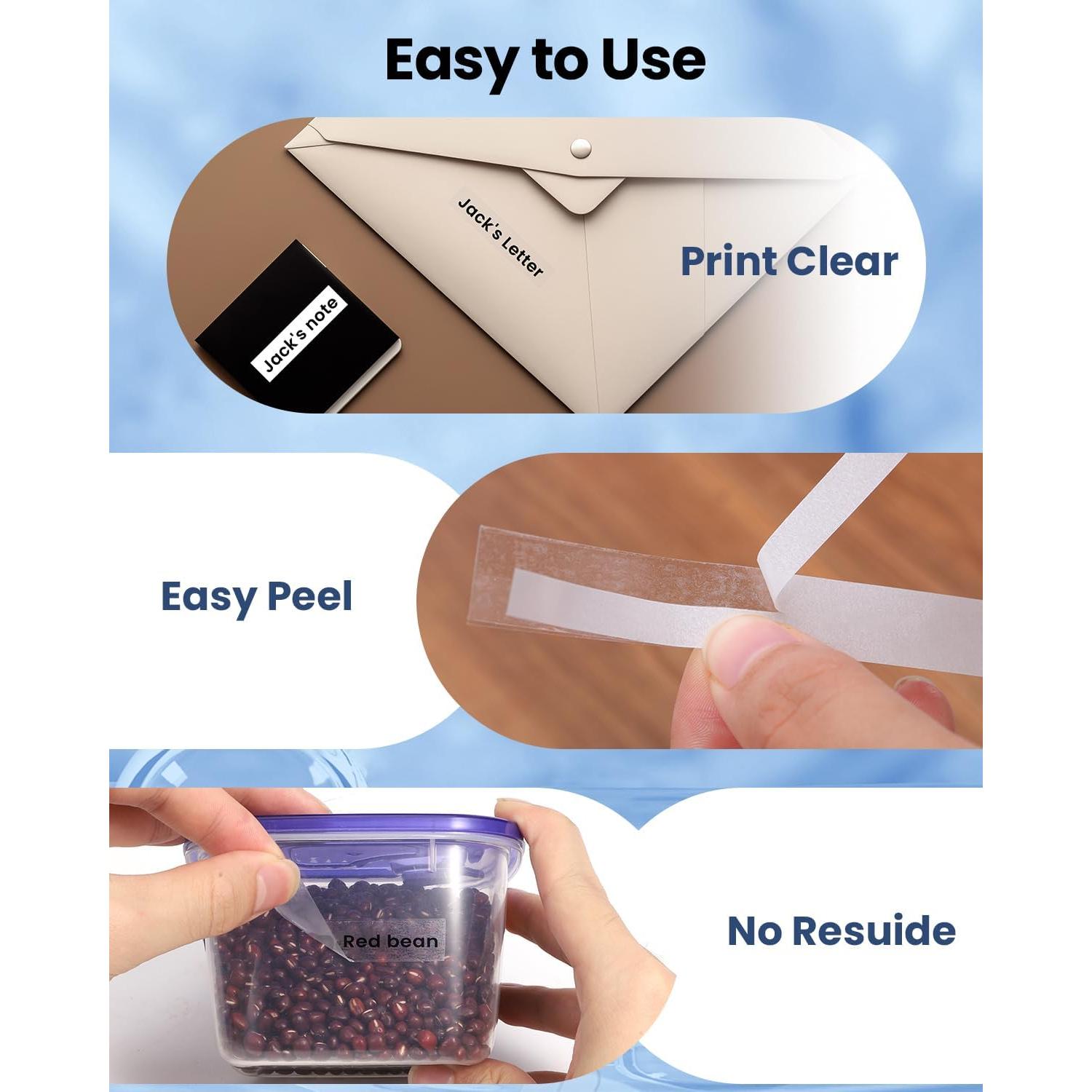 Cinta de Reemplazo Oozmas 12mm para Etiquetadora Brother