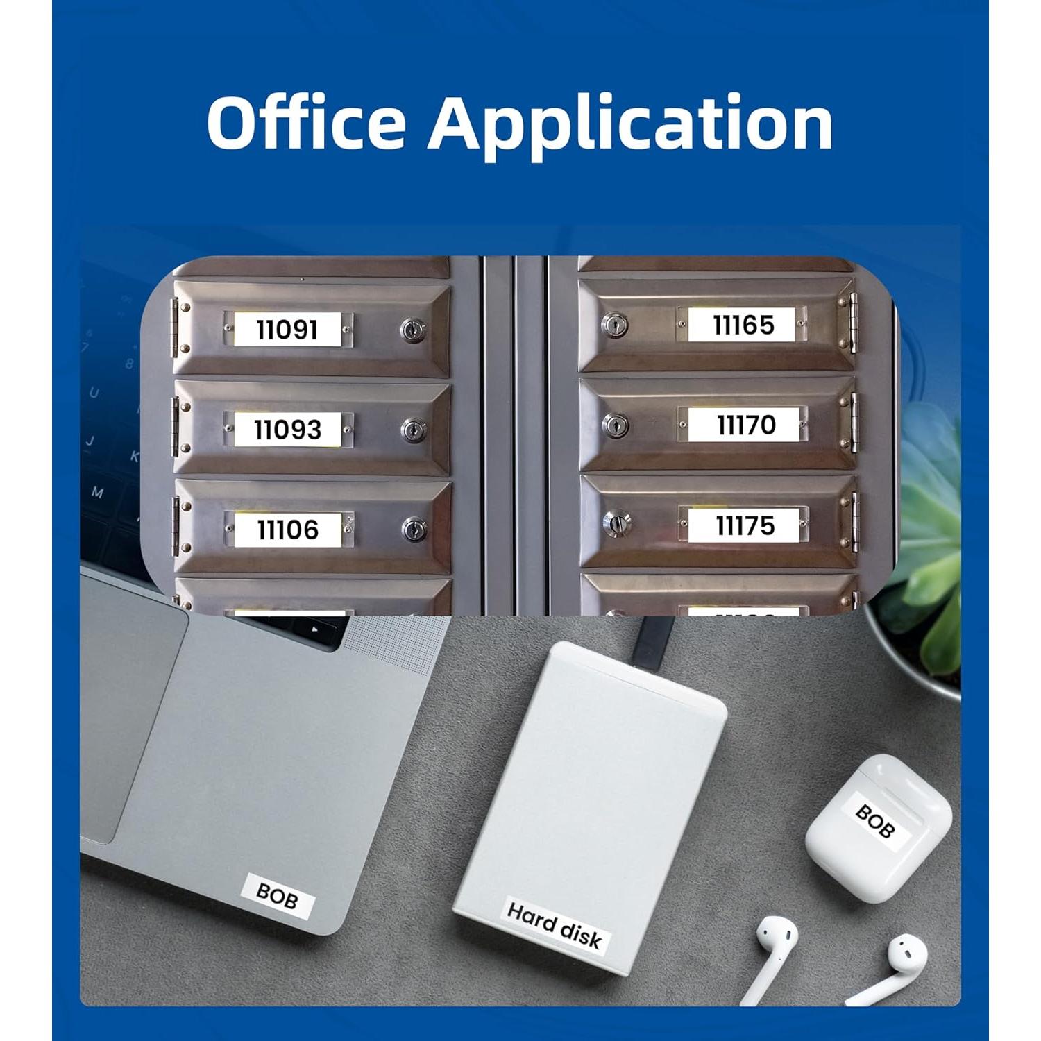 Cinta de Etiqueta AONOMI TZe-231 12mm Negra sobre Blanca 6pk