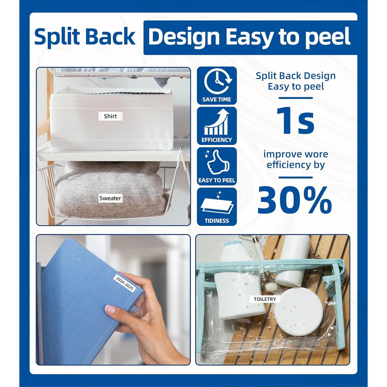 Cinta de Etiqueta AONOMI TZe-231 12mm Negra sobre Blanca 6pk