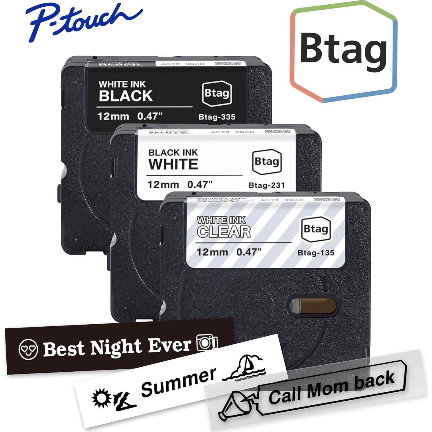 Cinta de Etiquetas Brother Btag3M01 Paquete de 3 - 1.19 cm x 4 m